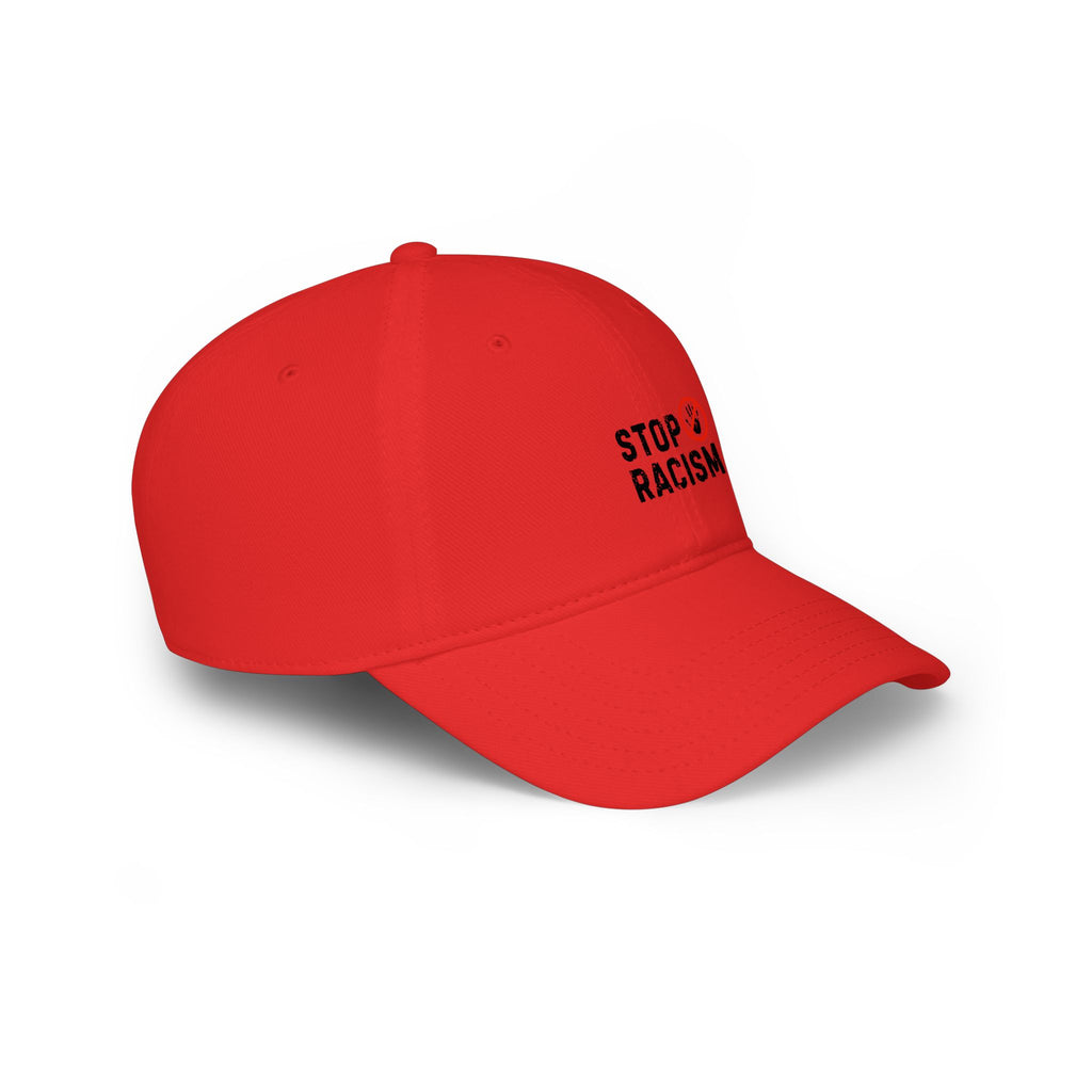Stop Racism Baseball Cap – Red Low Profile Anti-Racism Hat
