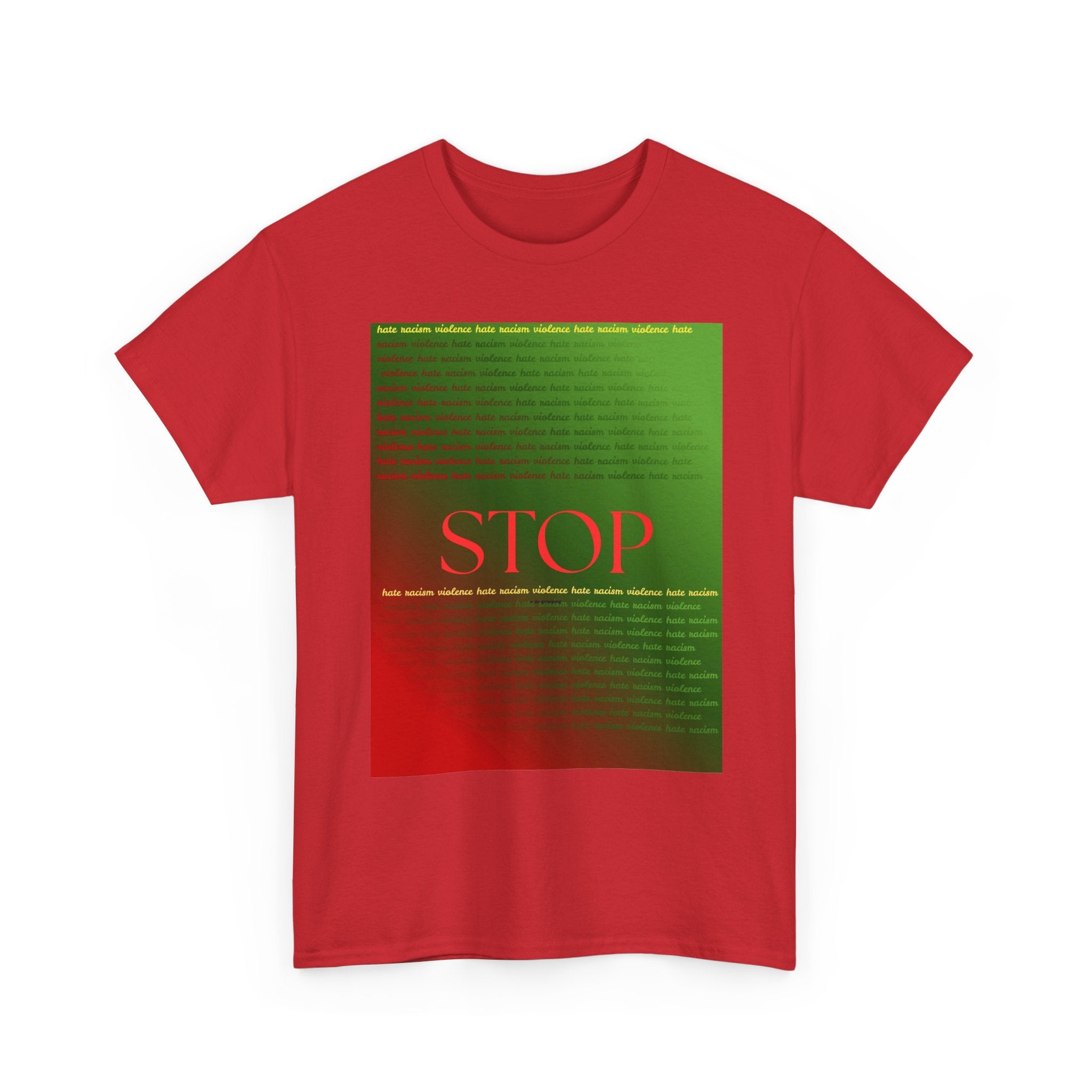 STOP Graphic Tee — Red & Green Gradient Statement T‑Shirt