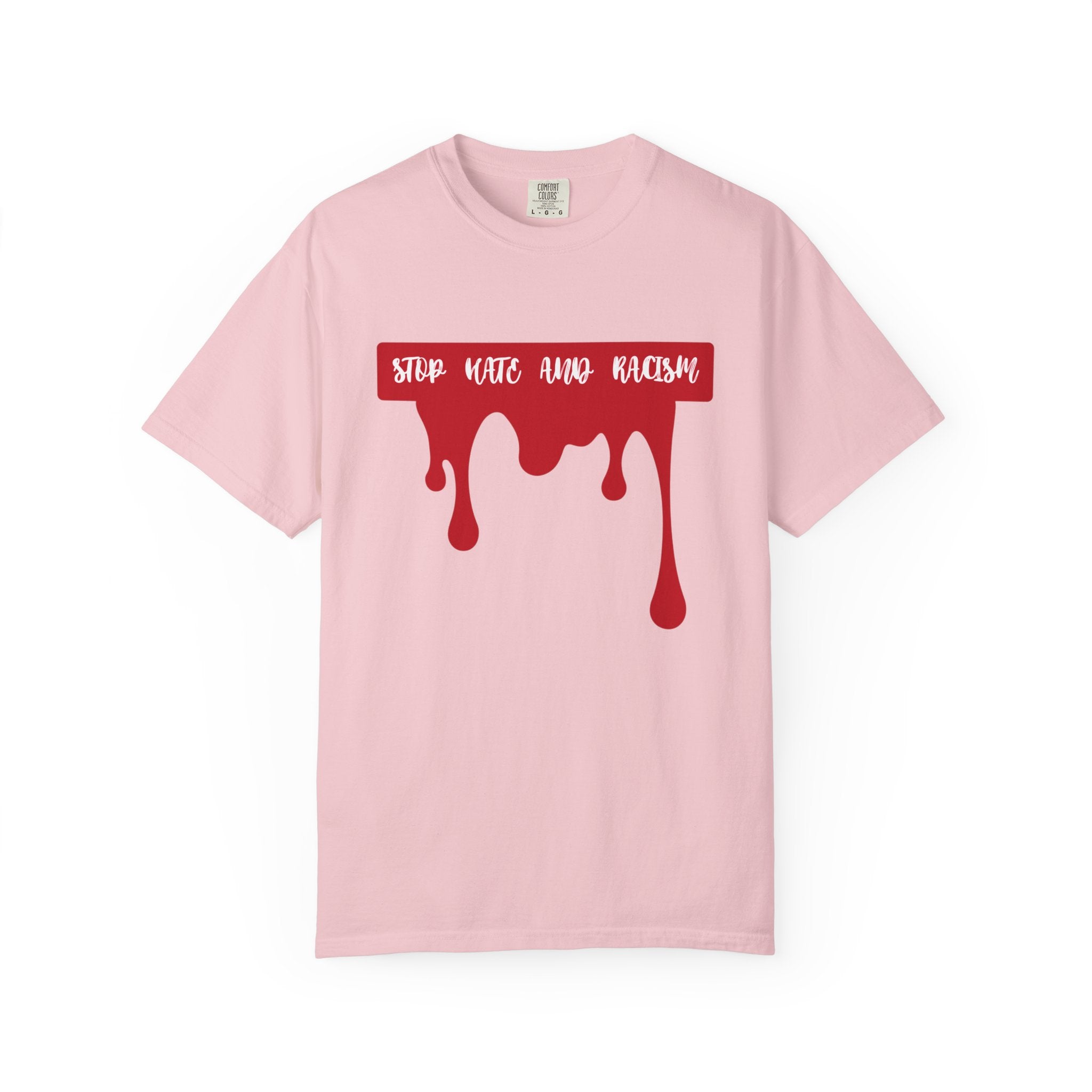 T-Shirt “Stop Hate, End Racism” Dripping Blood Graphic Tee