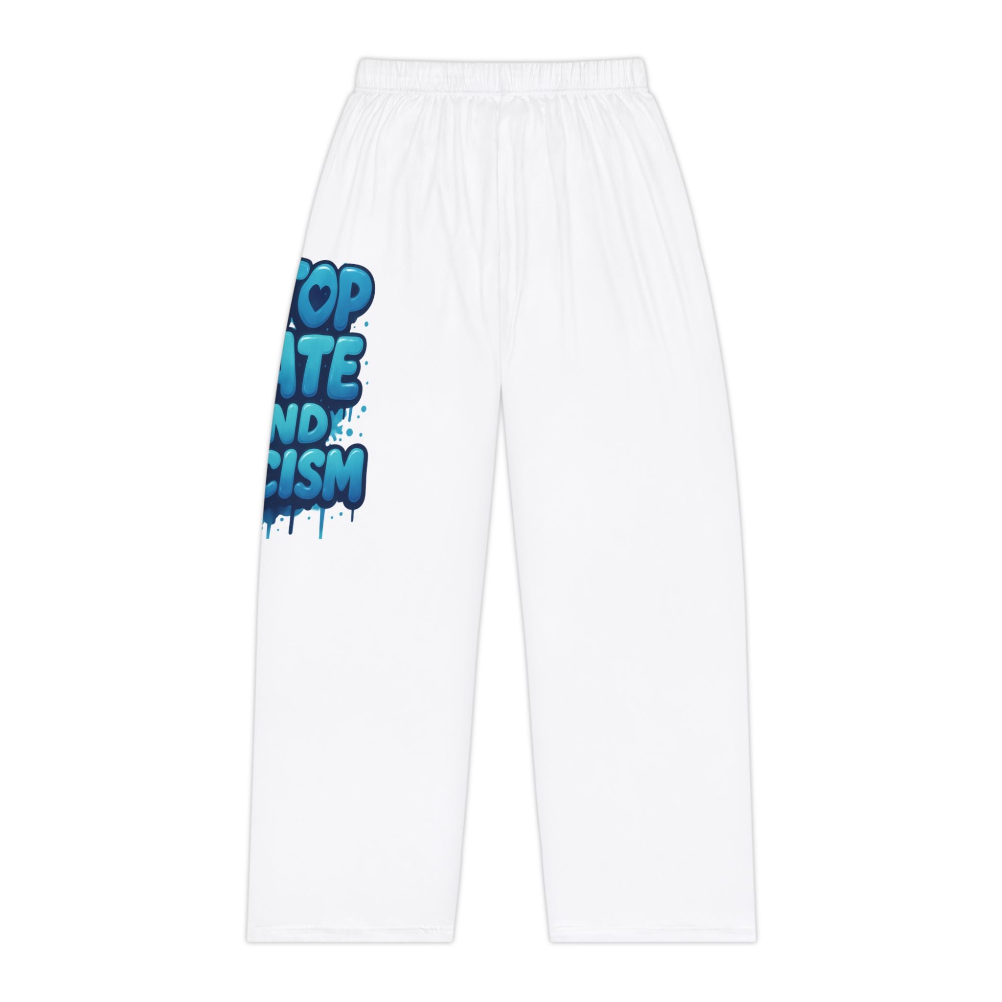 Women's Pajama Pants - Blue Graffiti "Stop Hate and Racism" Lounge Sleepwear
