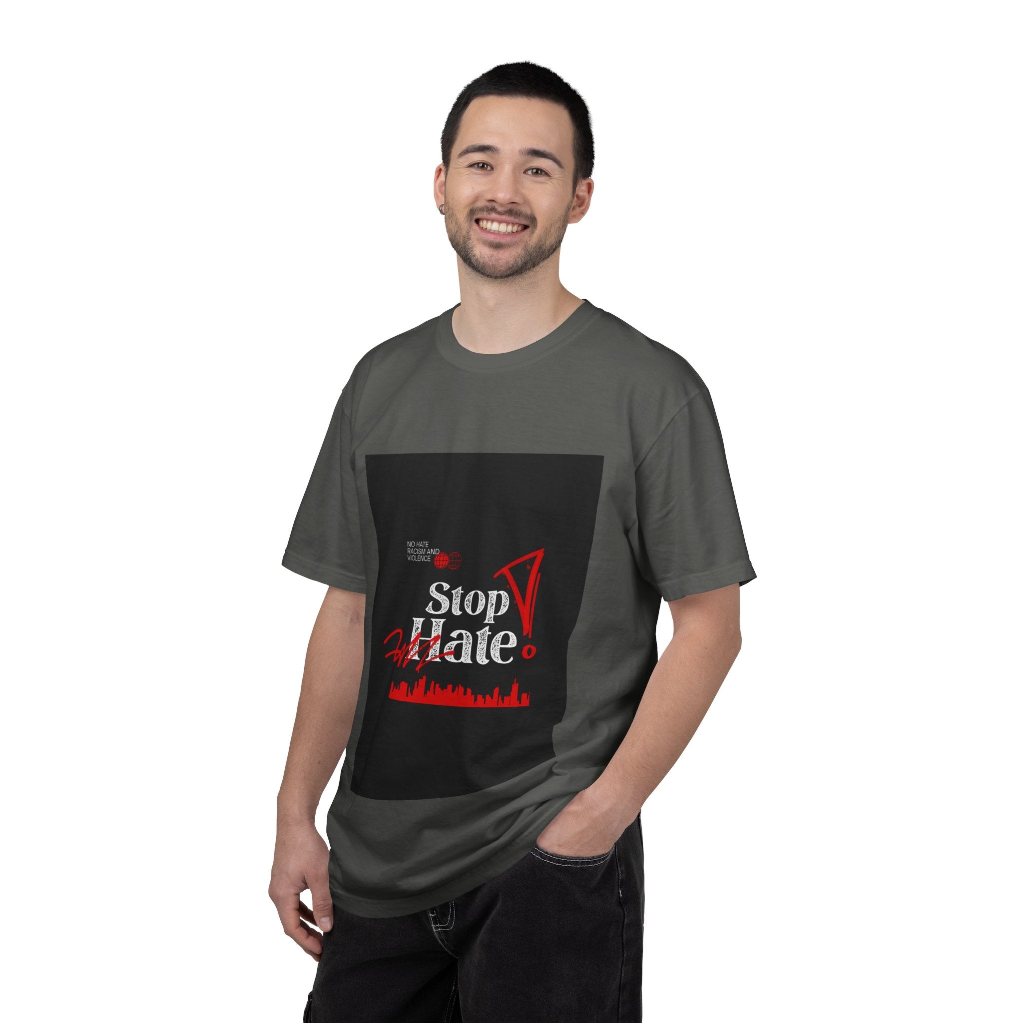 Stop Hate T-Shirt — Anti-Hate Protest Tee with Megaphone Graphic