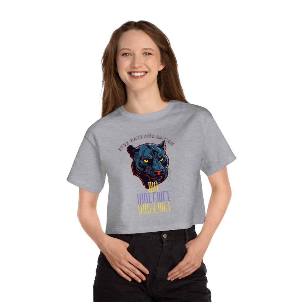 No Violence Panther Cropped T-Shirt