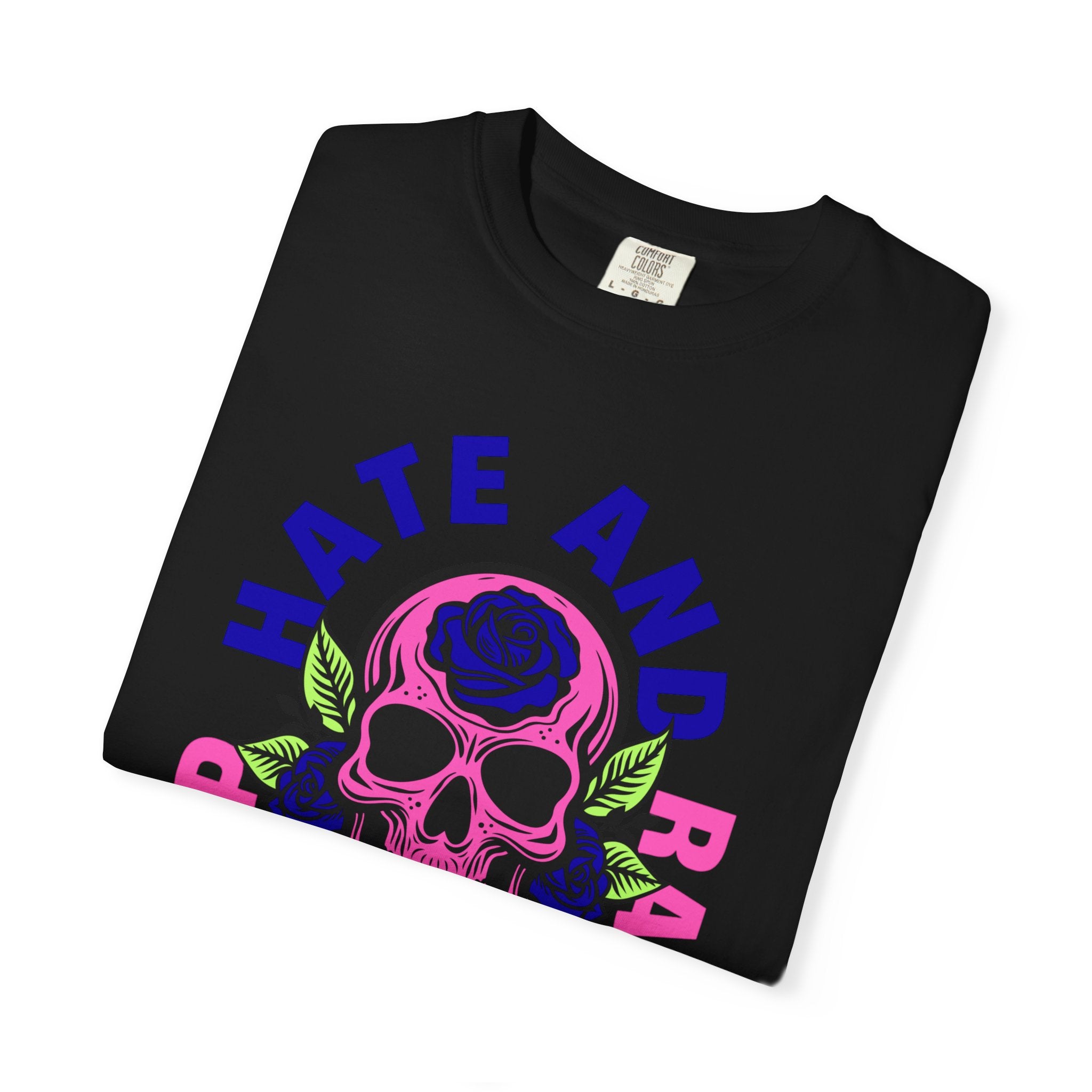 Stop Hate and Racism Skull T-Shirt — Anti-Racism Statement Tee