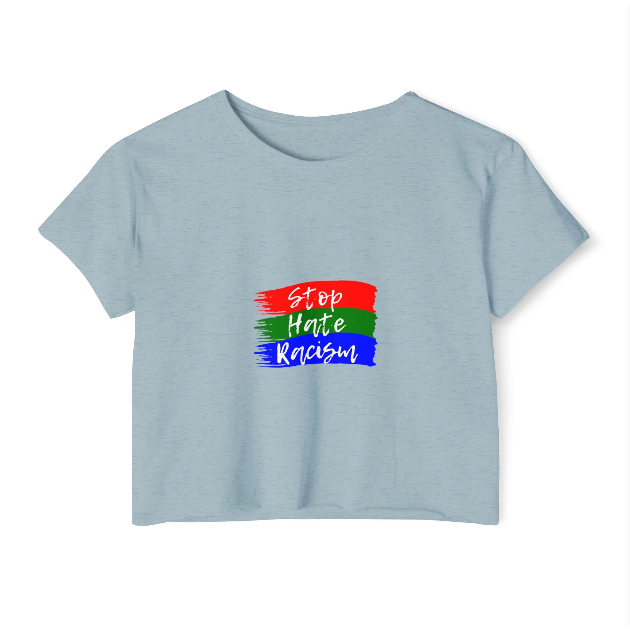 Stop Hate Racism Crop Top — Women's Activist Festival Tee