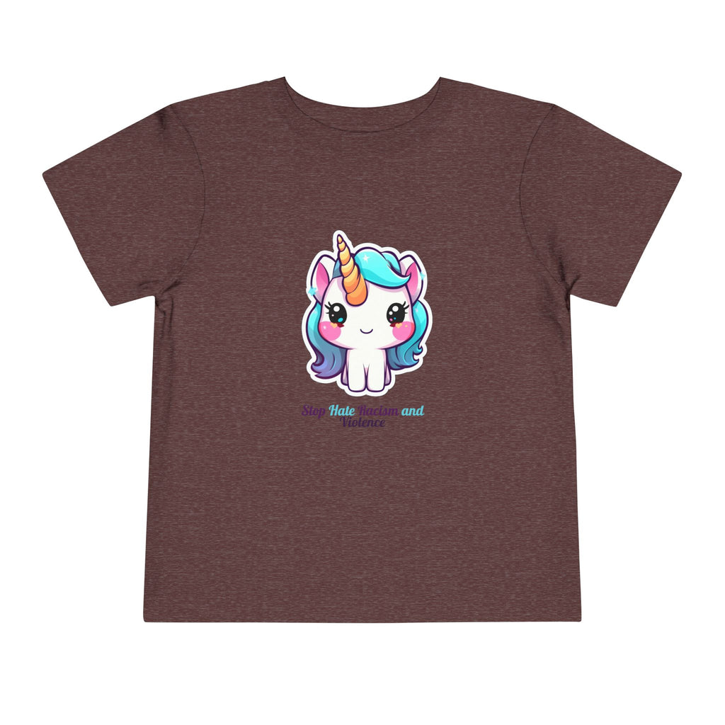 Toddler Tee — Cute Rainbow Unicorn "Stay Positive and Believe" Kids Shirt