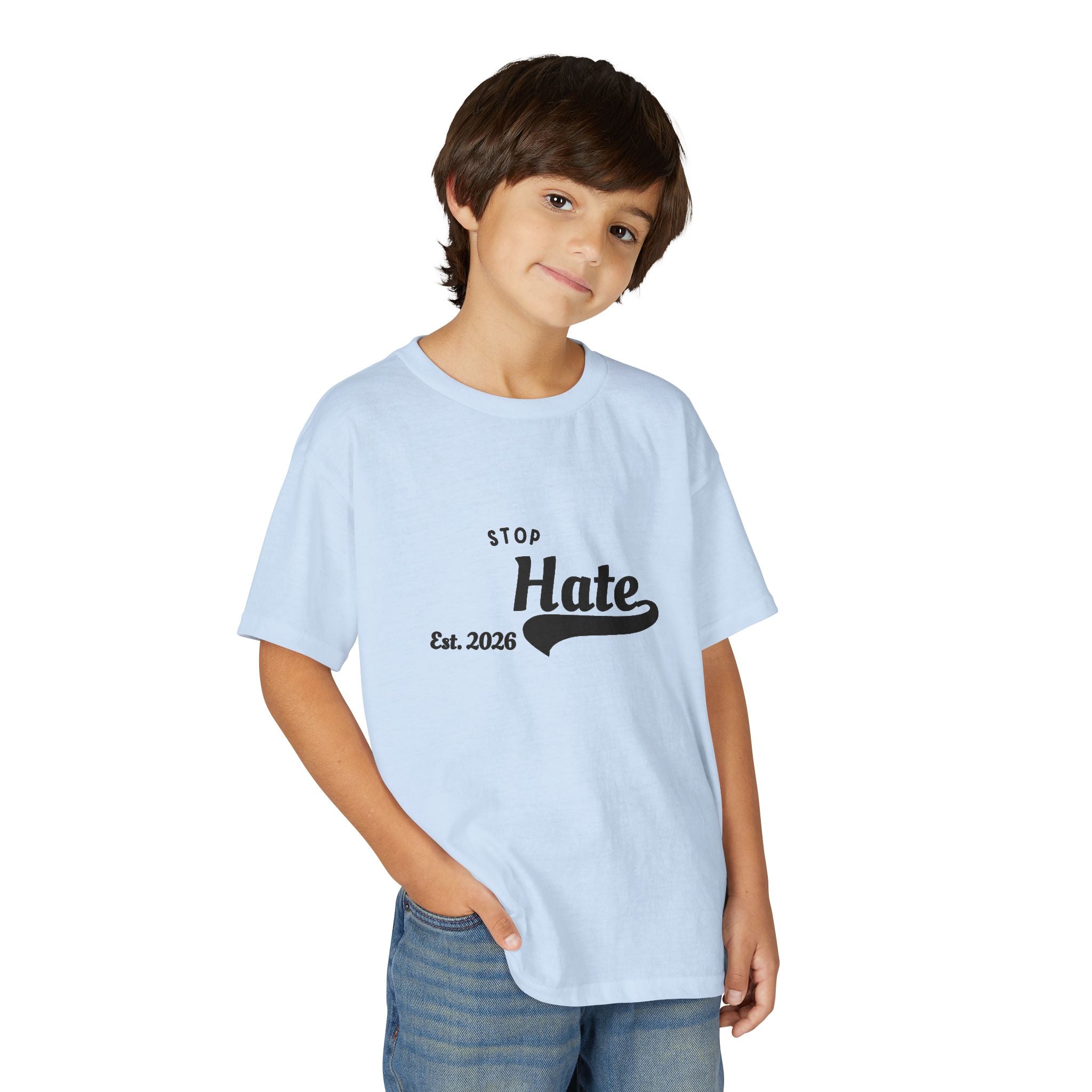 Youth T-Shirt — "Stop Hate Est. 2020" Graphic Tee