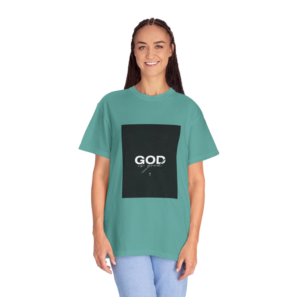 God Typography T-Shirt — Minimal Black Square Graphic Tee