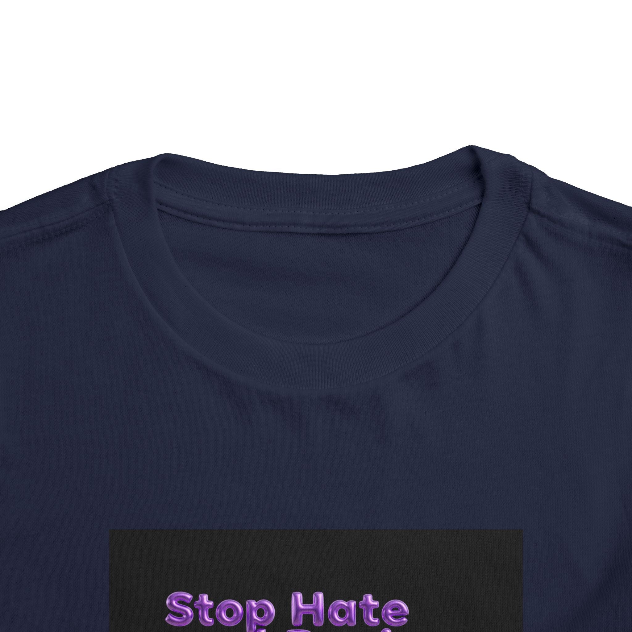 Stop Hate and Racism Toddler Tee — Purple Butterfly Anti-Racism Shirt