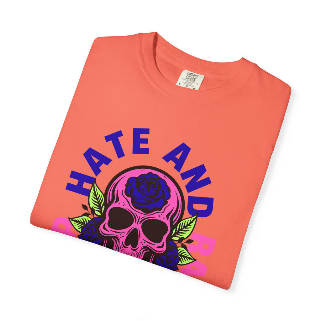 Stop Hate and Racism Skull T-Shirt — Anti-Racism Statement Tee
