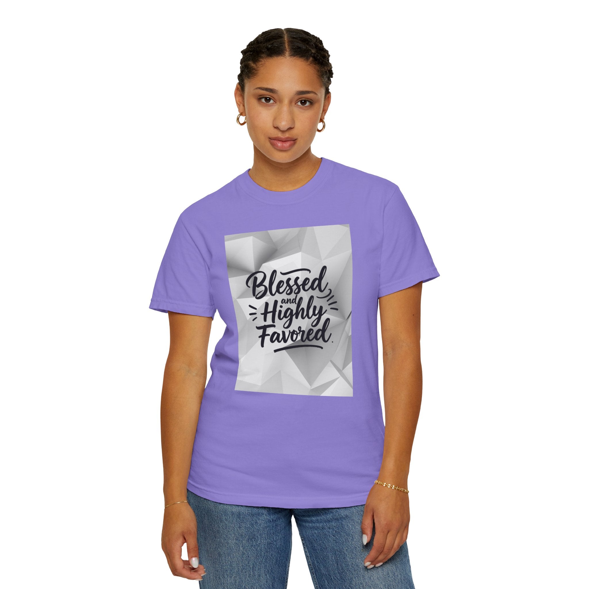 Blessed and Highly Favored T-Shirt — Faith Inspirational Graphic Tee