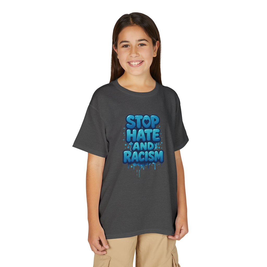 Stop Hate and Racism Youth T-Shirt — Anti-Racism Message Tee