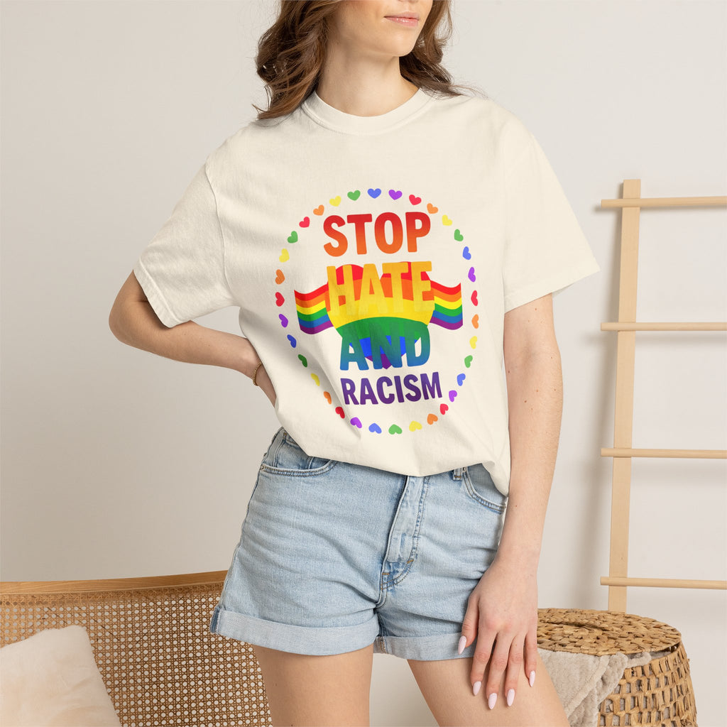 Stop Hate and Racism Rainbow T-Shirt