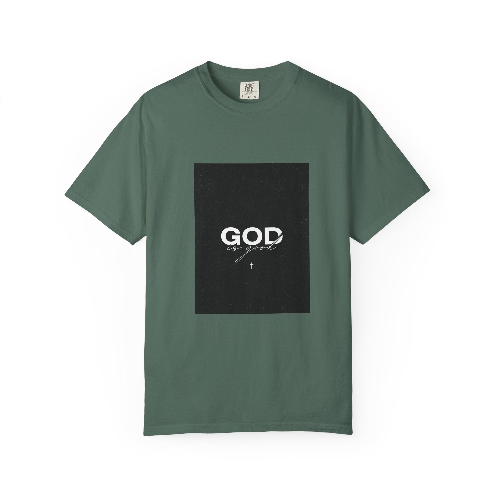 God Typography T-Shirt — Minimal Black Square Graphic Tee
