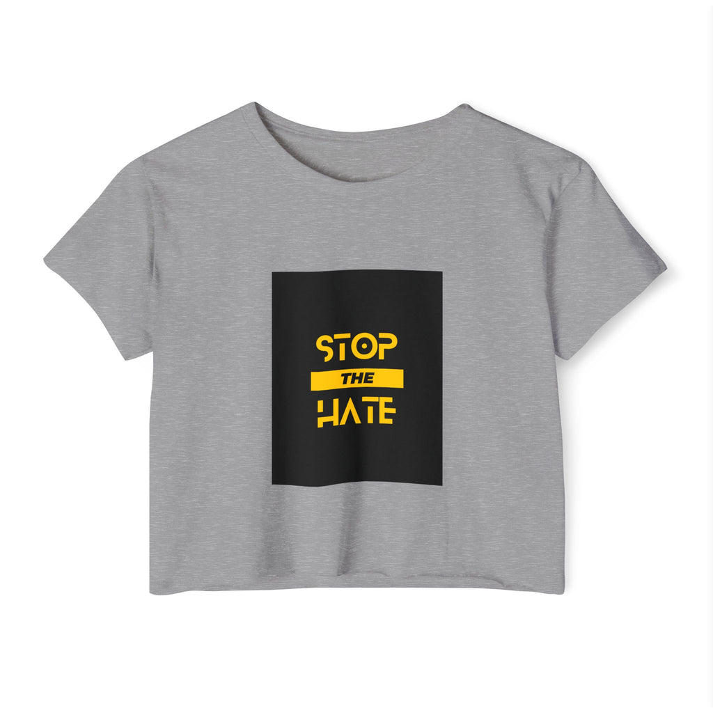 Stop the Hate Crop Top — Women's Festival Anti-Hate Graphic Tee