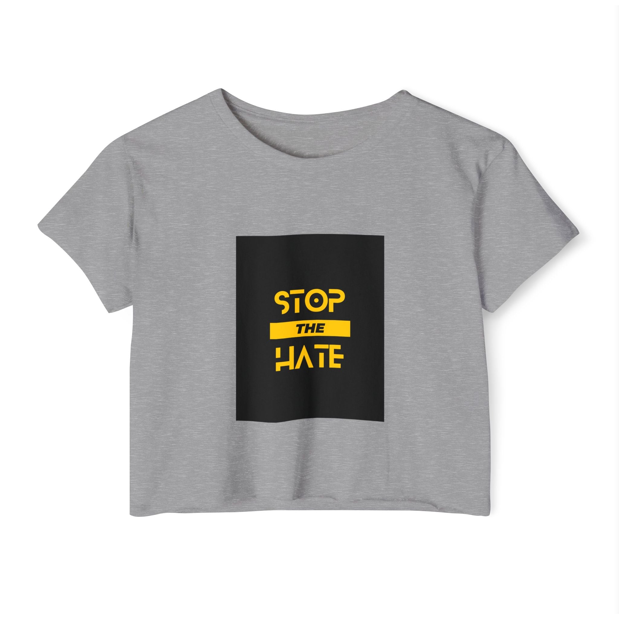 Stop the Hate Crop Top — Women's Festival Anti-Hate Graphic Tee