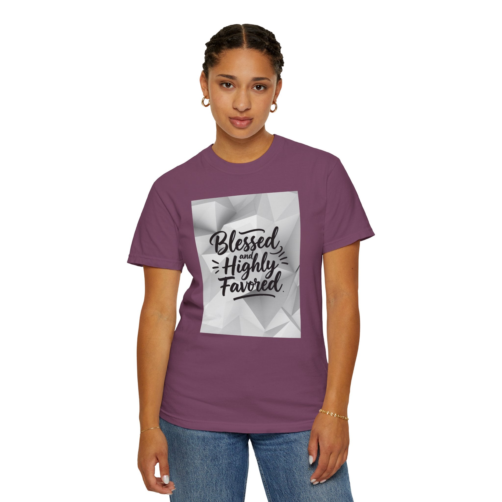 Blessed and Highly Favored T-Shirt — Faith Inspirational Graphic Tee