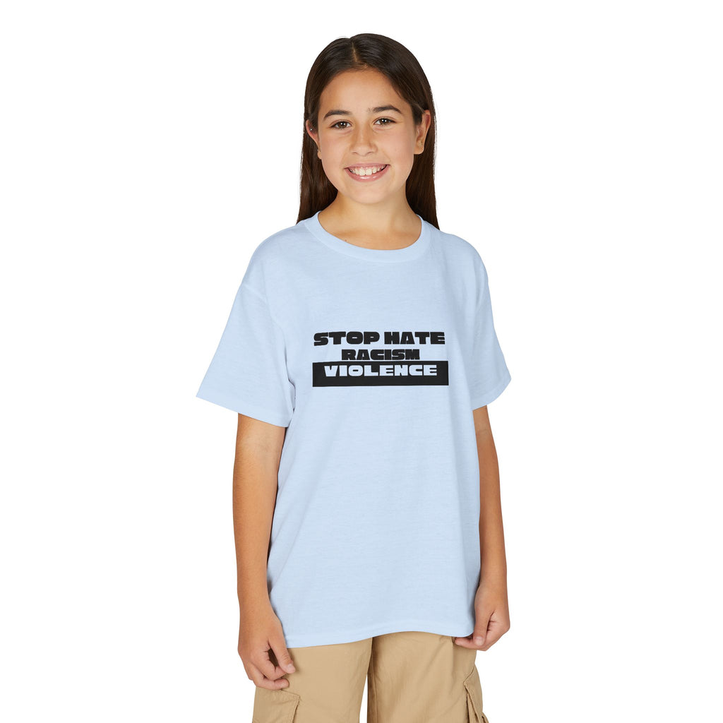 Youth T-Shirt — "Stop Hate, Stop Violence" Graphic Tee