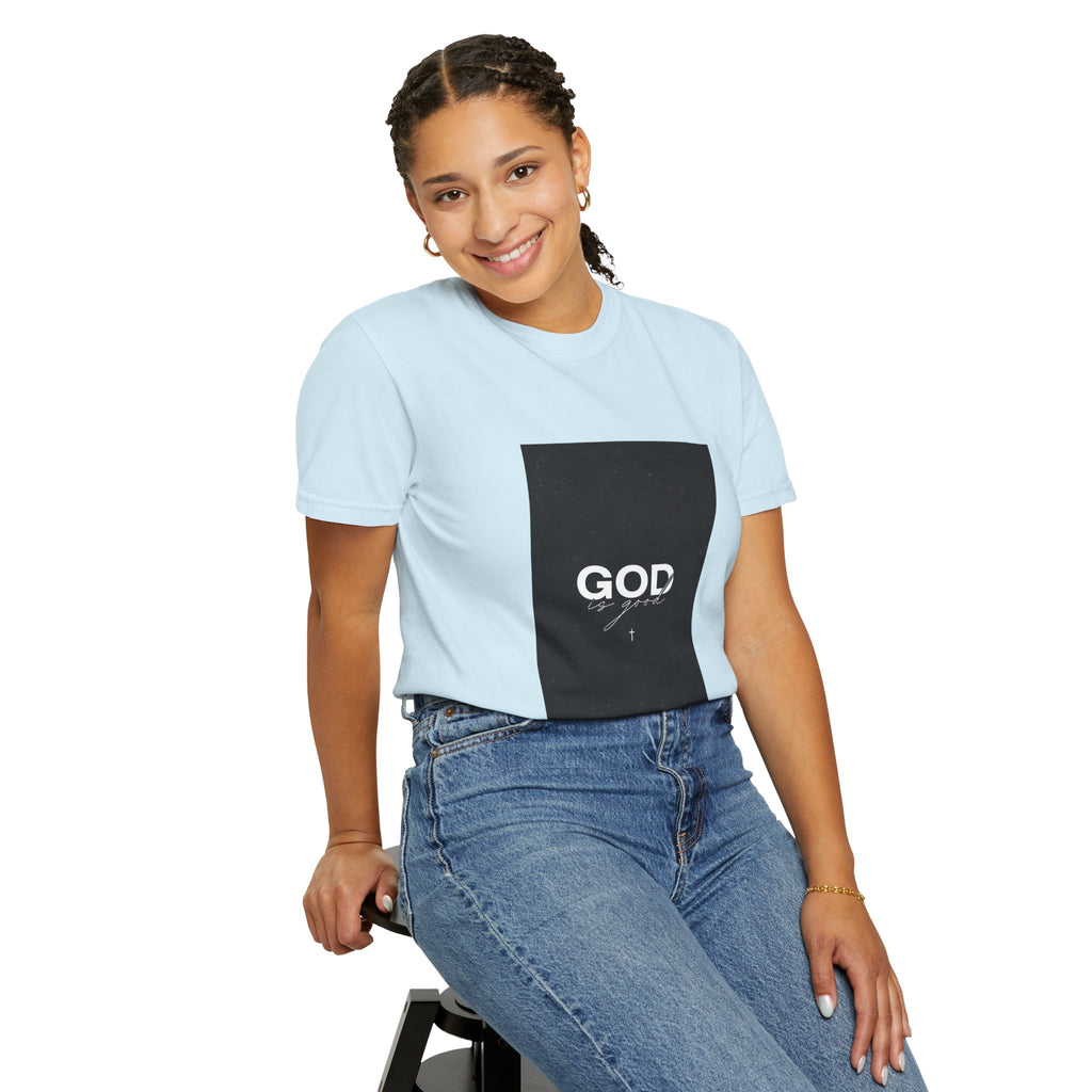 God Typography T-Shirt — Minimal Black Square Graphic Tee