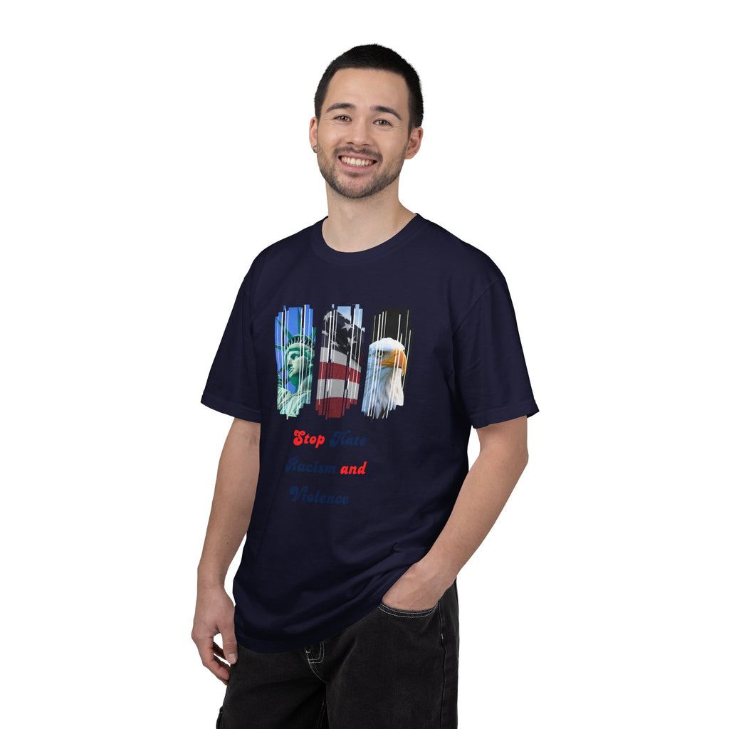 Patriotic 'Stop Hate Racism and Violence' T-Shirt