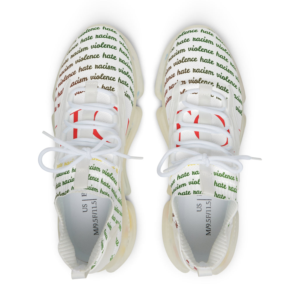 Mesh Sneakers — Men’s Lightweight Breathable Trainers with Repeating Script Design
