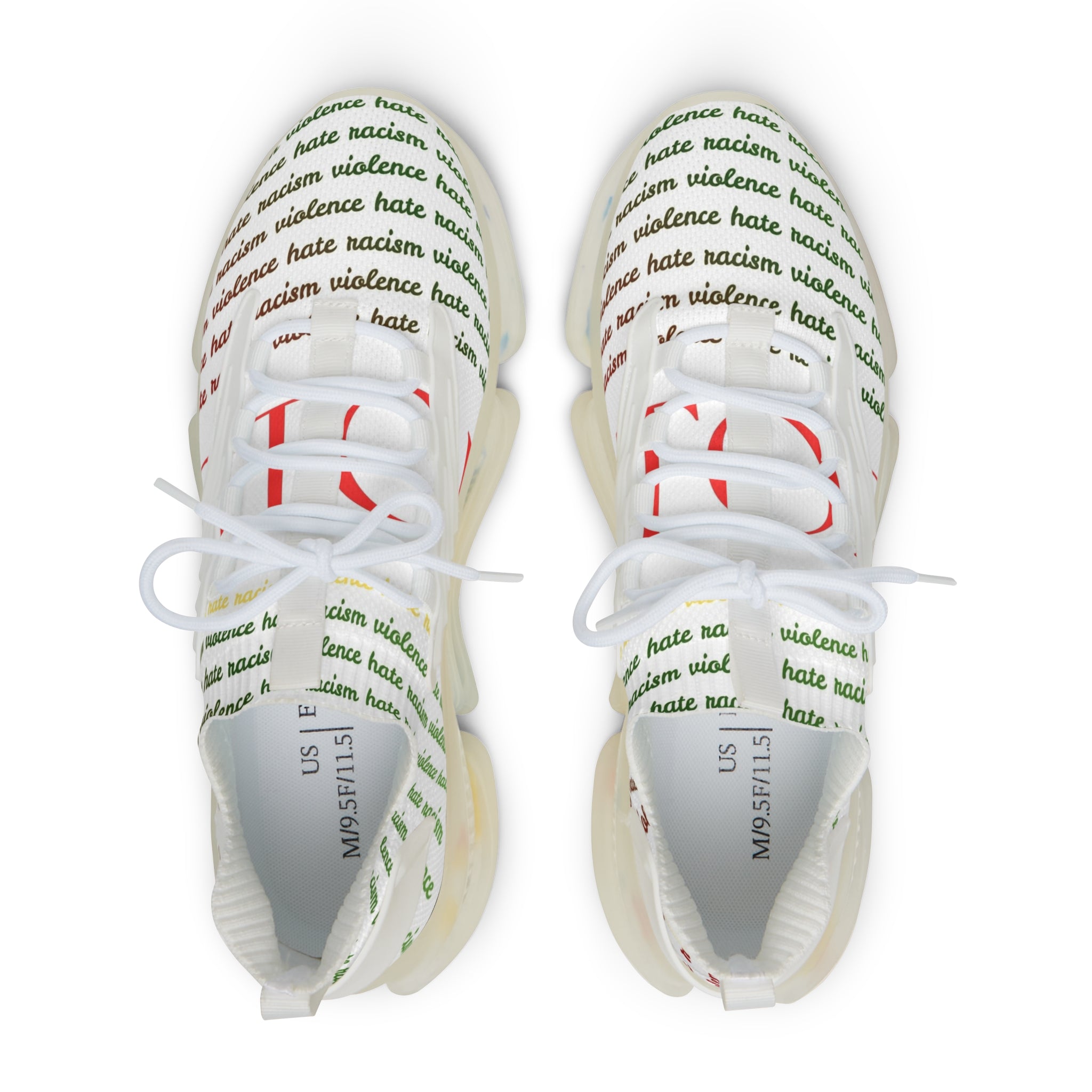 Mesh Sneakers — Men’s Lightweight Breathable Trainers with Repeating Script Design