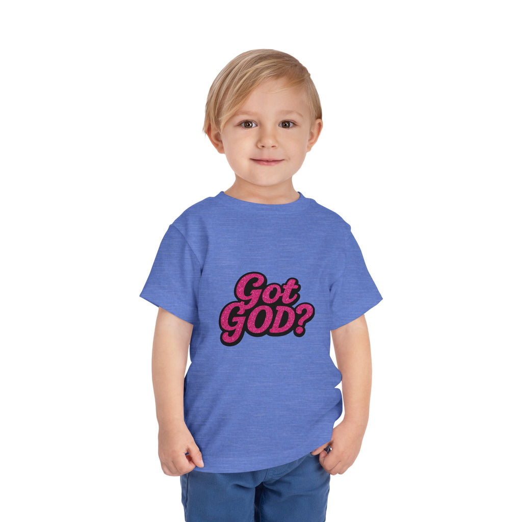 Toddler Tee - "Got GOD?" Pink Retro Christian Graphic Shirt