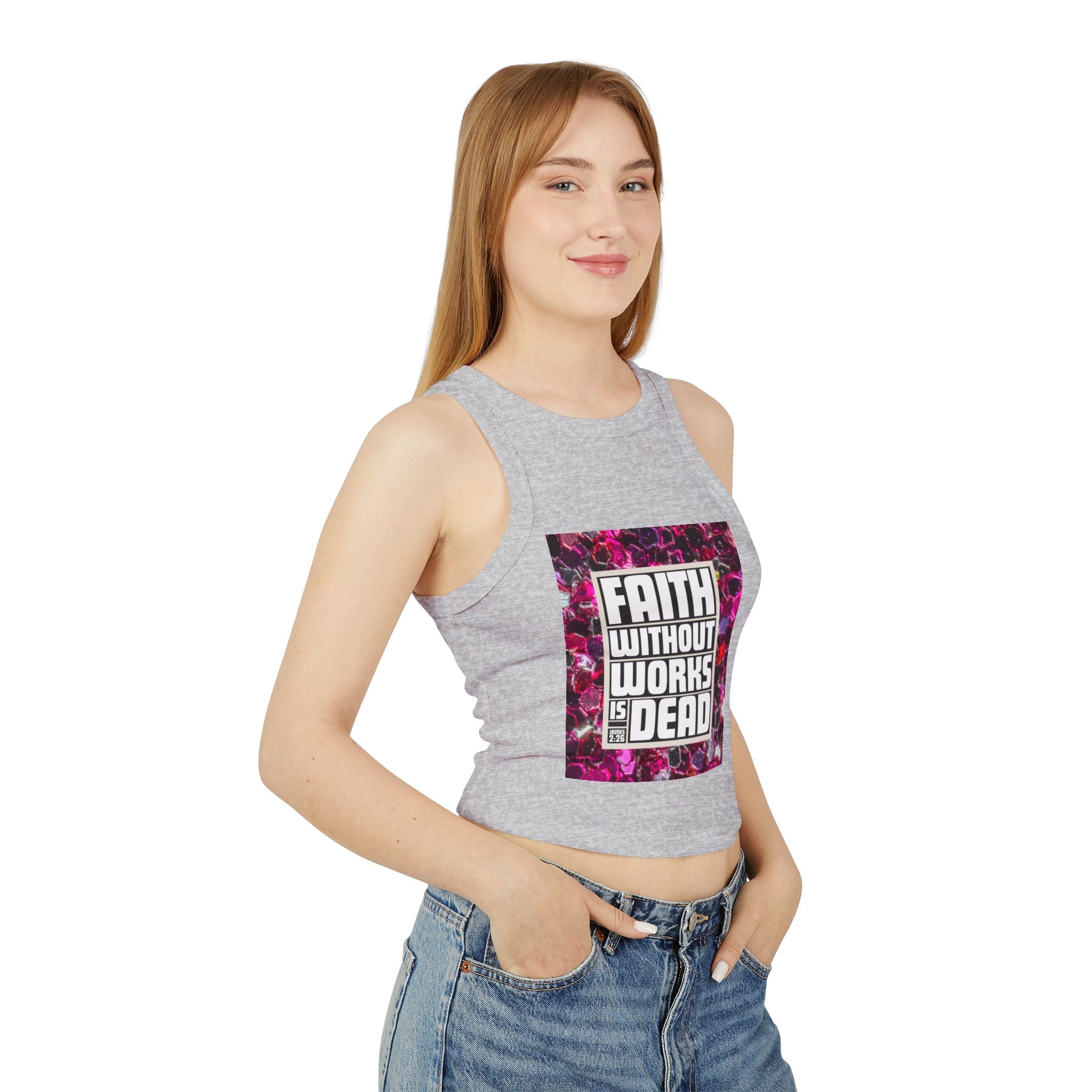 Faith Without Works Is Dead Tank Top — Women's Spiritual Graphic Crop Tank
