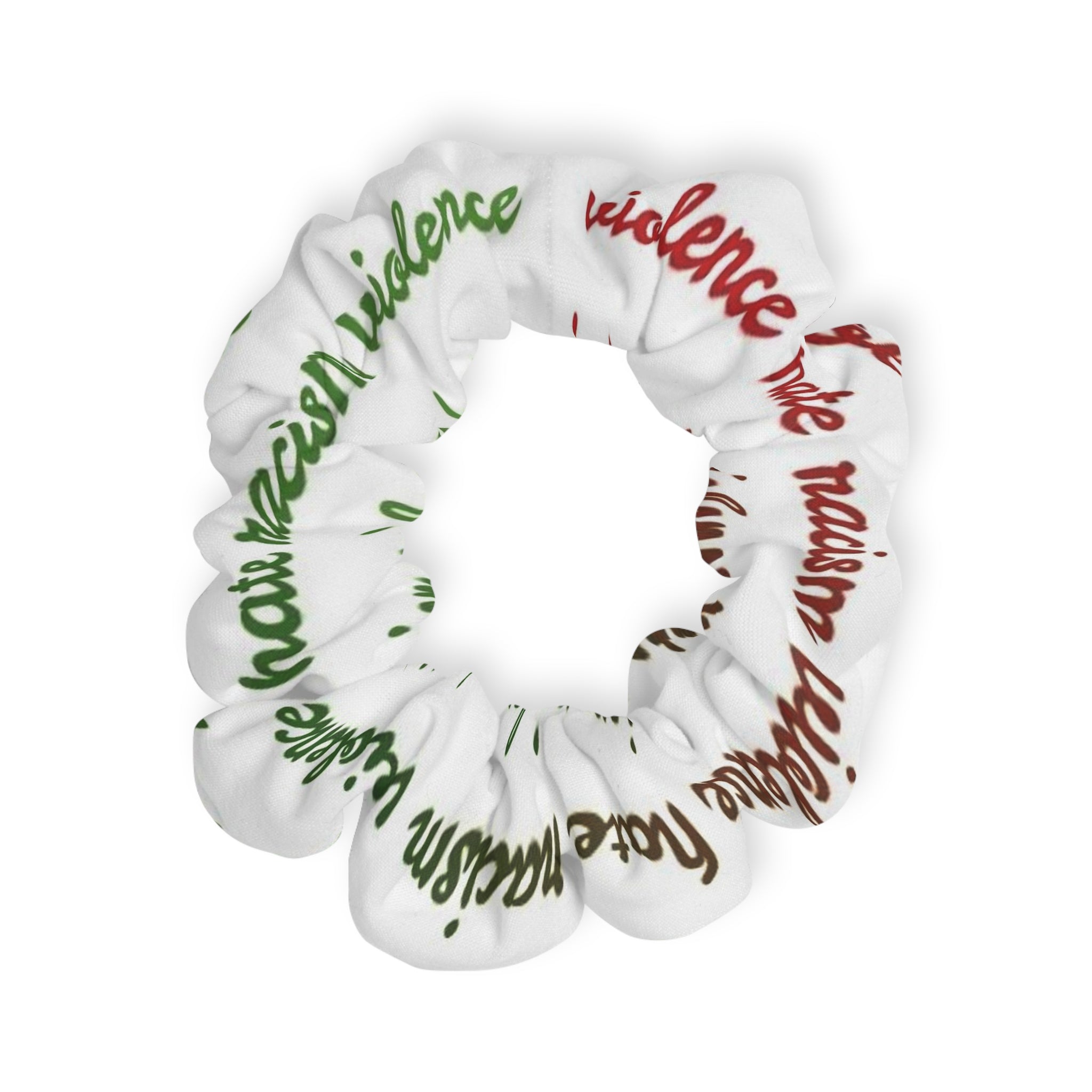 Holiday Tie-Dye Scrunchie — Red & Green Festive Hair Accessory