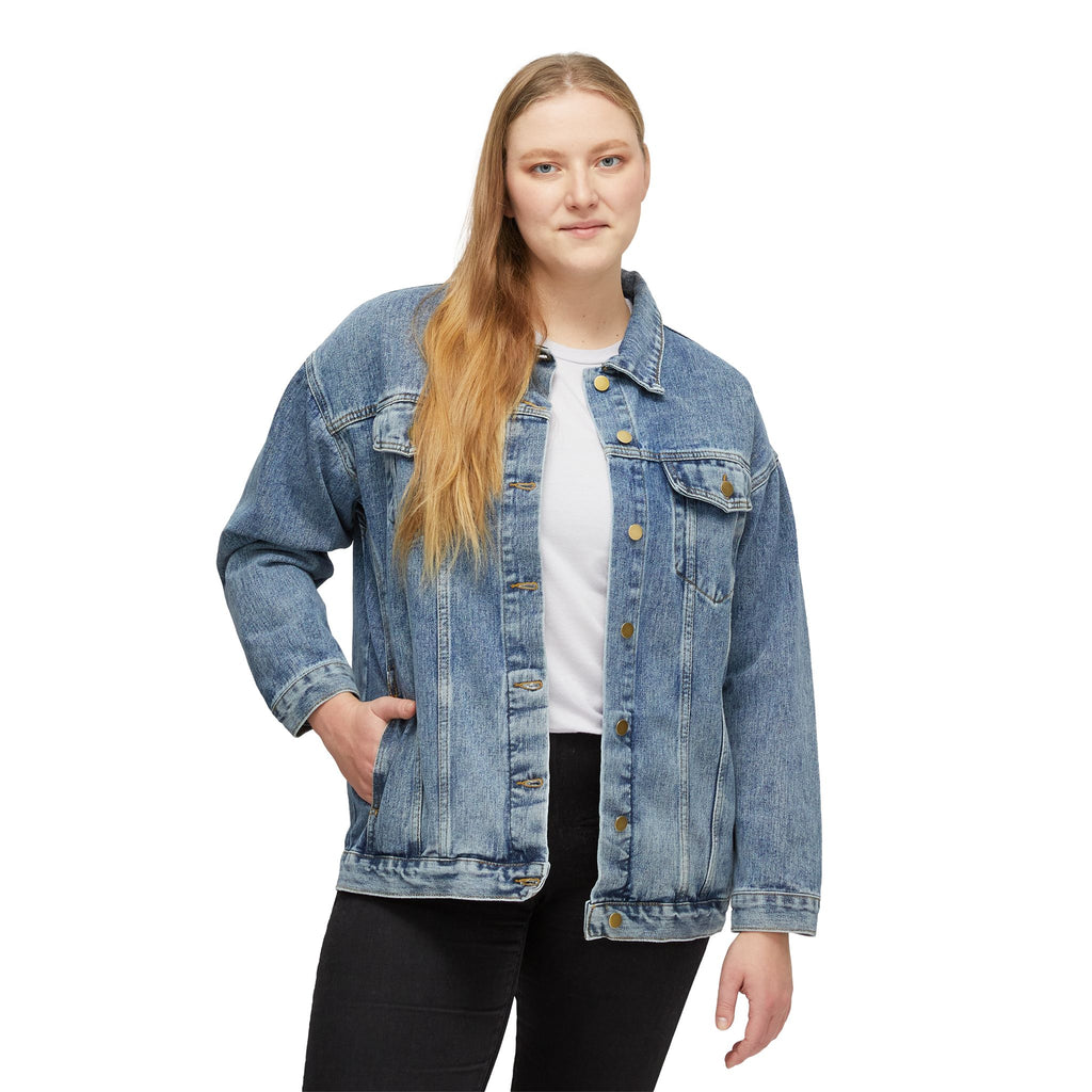 Women's Denim Jacket – 'Stop Hate and Racism' Backprint Statement Jacket