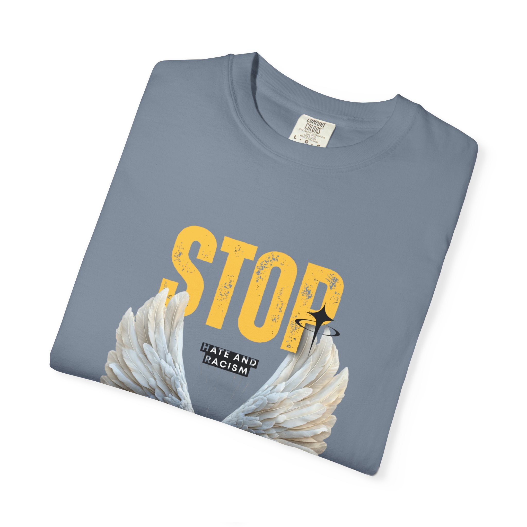 Angel Wings "STOP" Graphic T‑Shirt