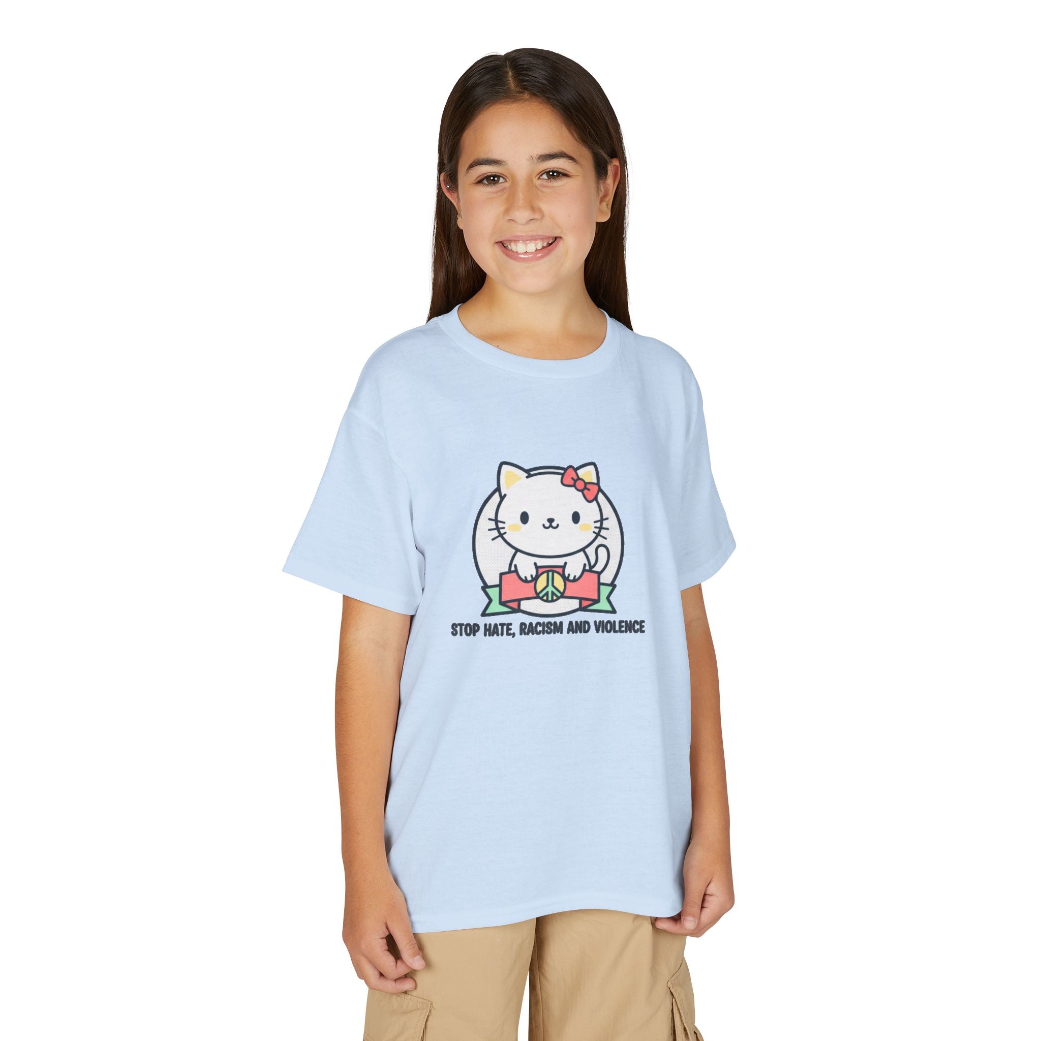 Youth Cat Graphic T-Shirt — HELLO KITTY STOP HATE