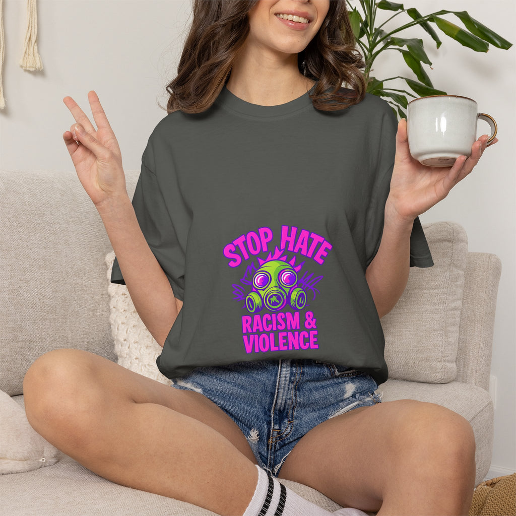 Stop Hate Racing & Violence T-Shirt — Anti-Hate Graphic Tee