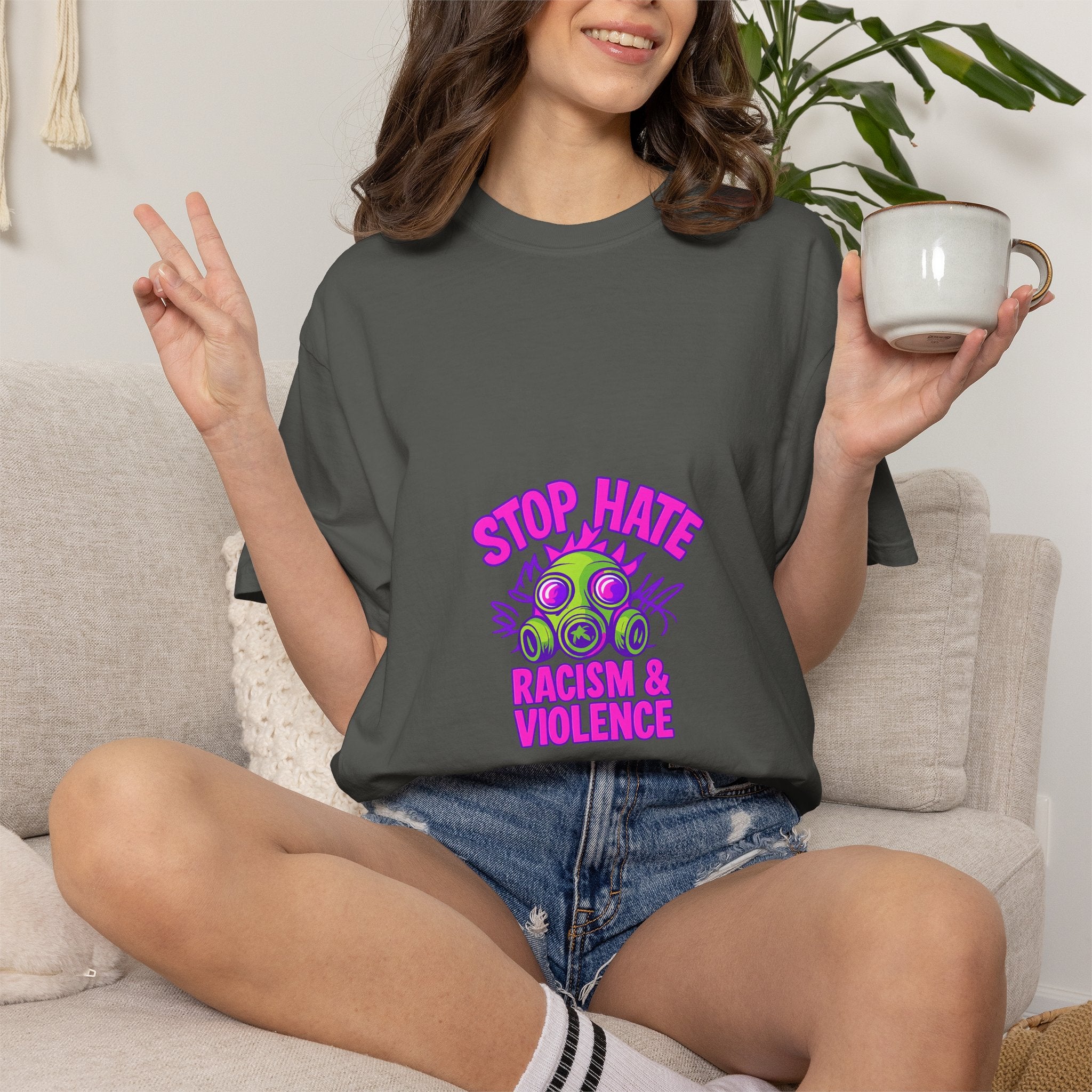 Stop Hate Racing & Violence T-Shirt — Anti-Hate Graphic Tee