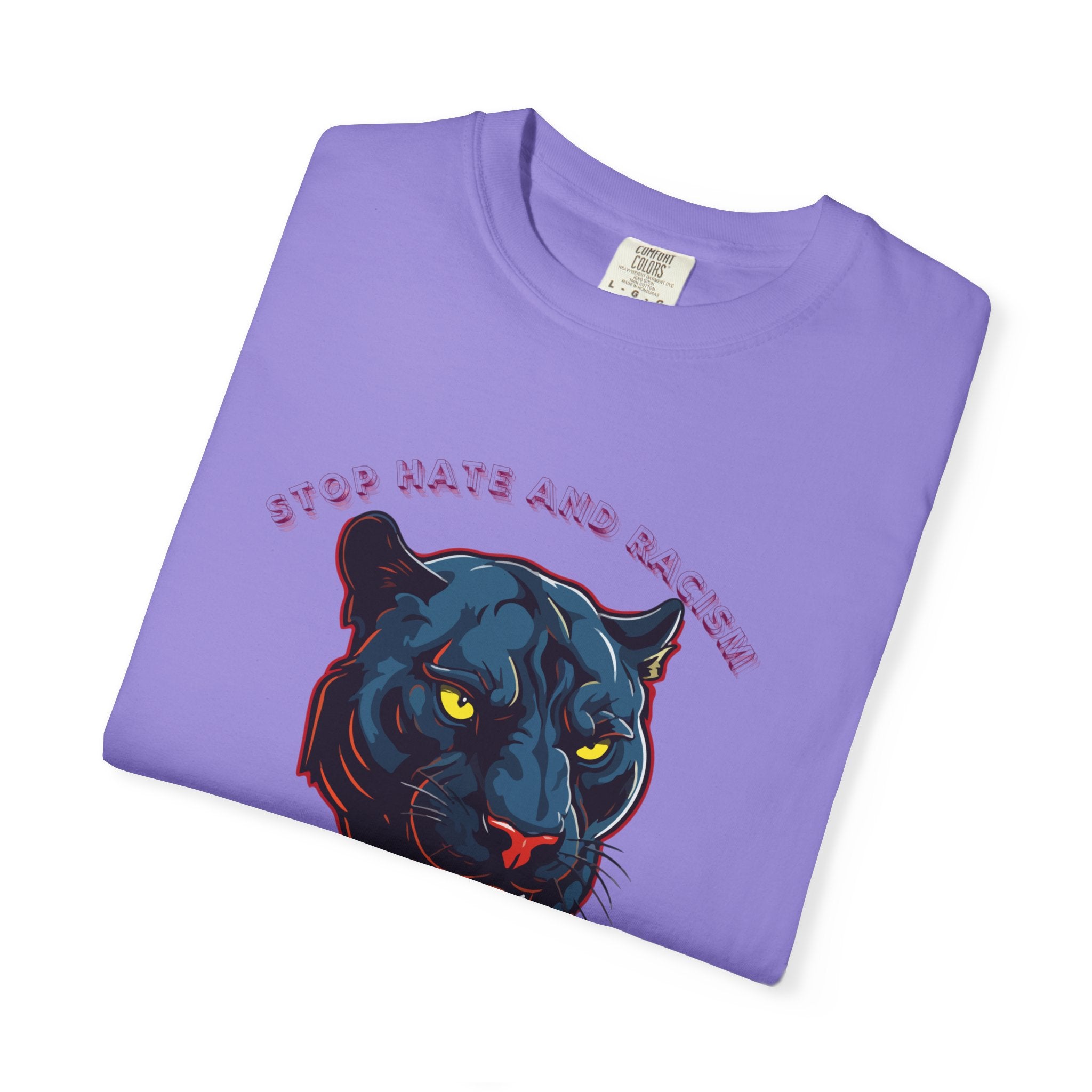 No Violence Panther T-Shirt — Graphic Animal Tee with 'No Violence' Text