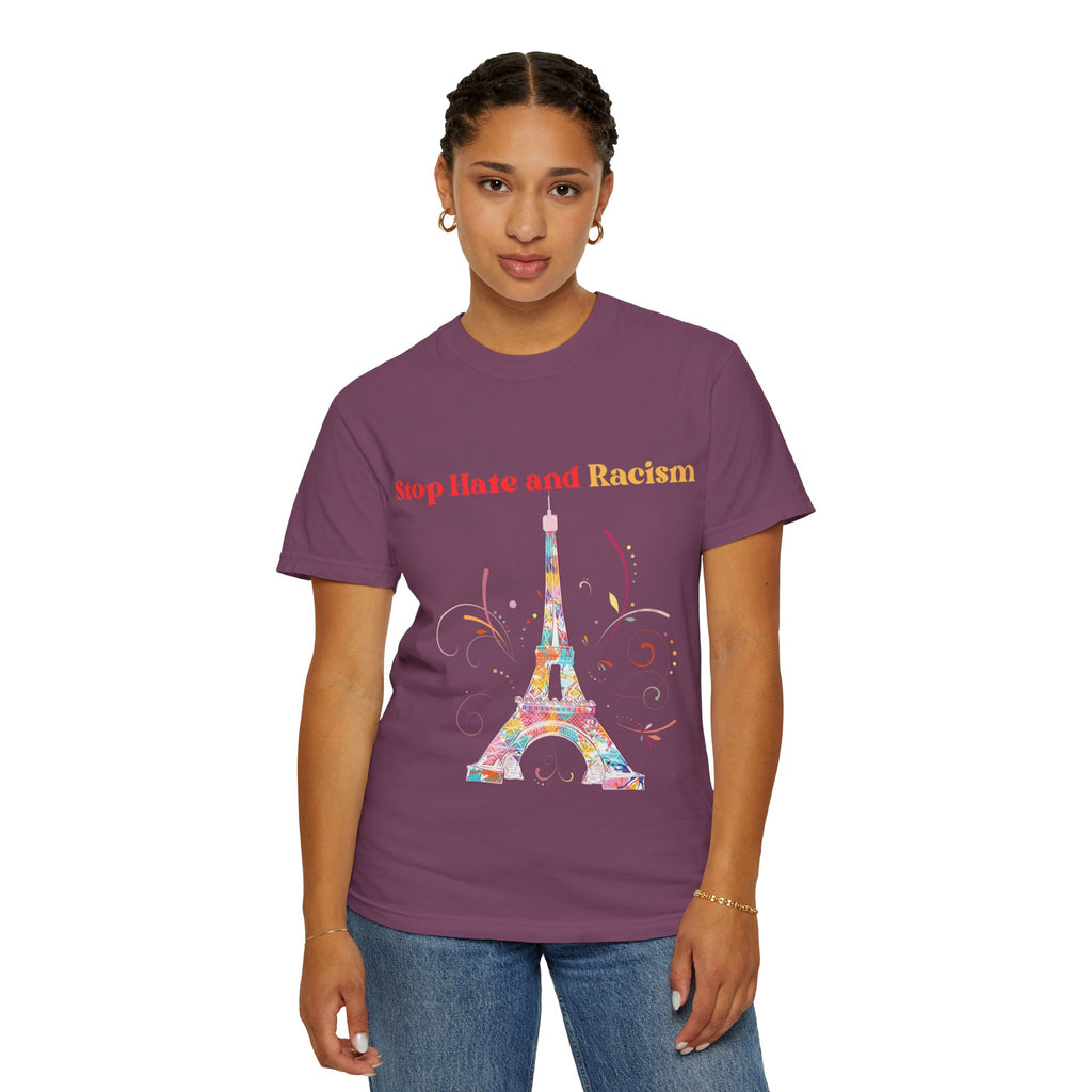 Stop Hate and Racism Eiffel Tower T-Shirt