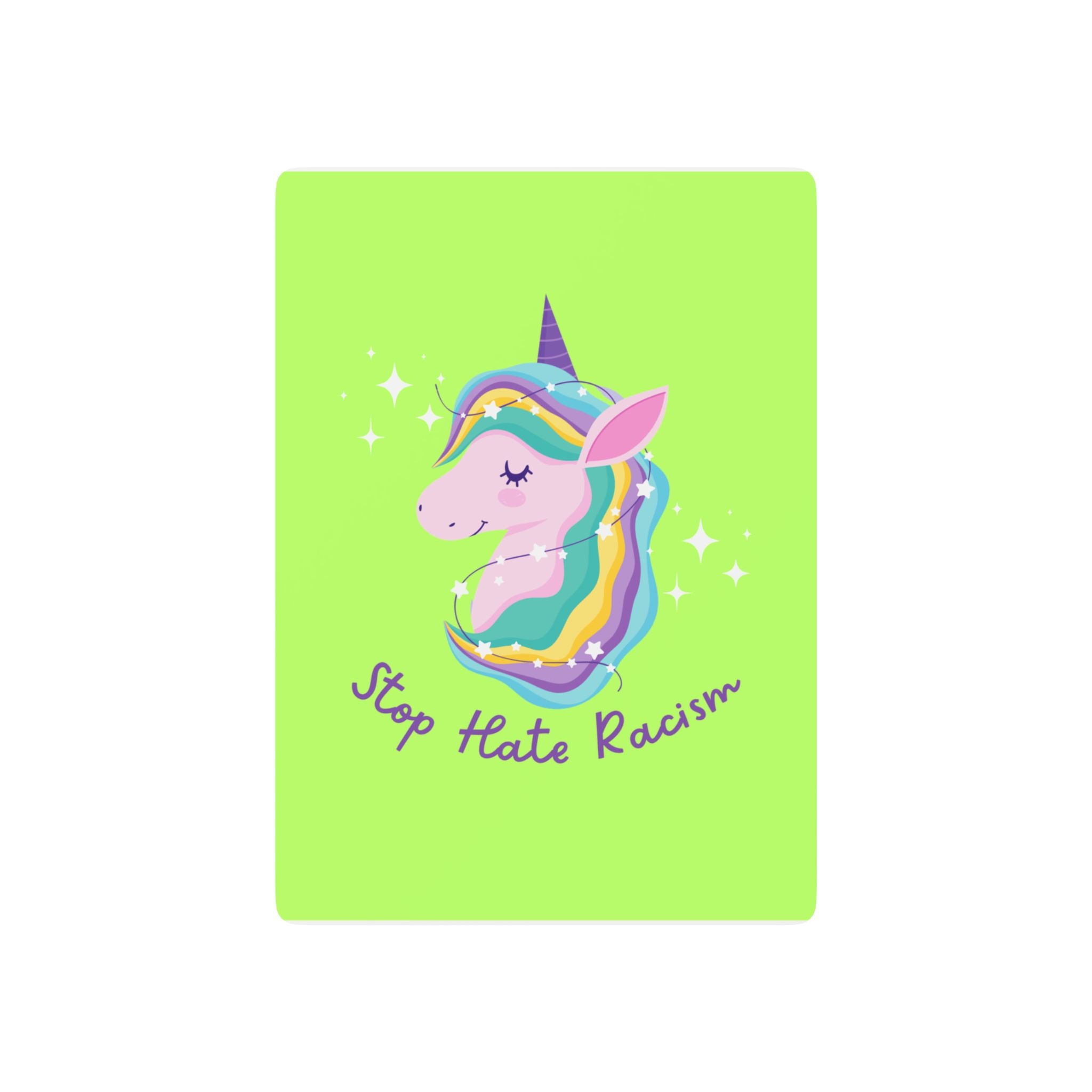 Unicorn “Stop Hate Racism” Poker Playing Cards — Colorful Novelty Card Deck for Game Night & Gifts