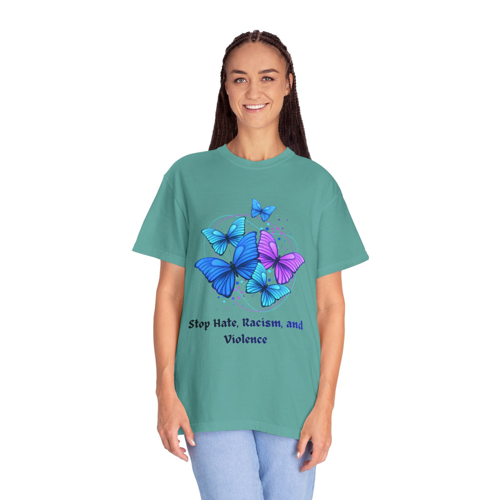 Butterfly Peace T-Shirt — "Stop Hate, Racism, and Violence" Anti-Violence Tee