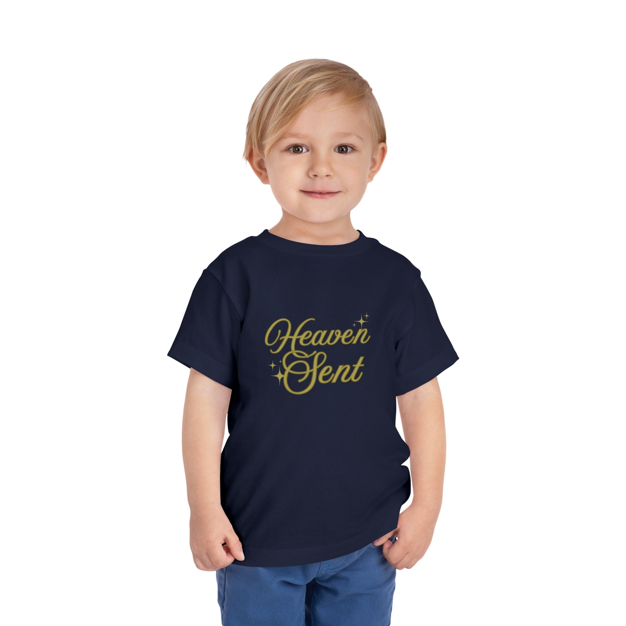 Heaven Sent Toddler Tee — Gold Script Baby Shirt