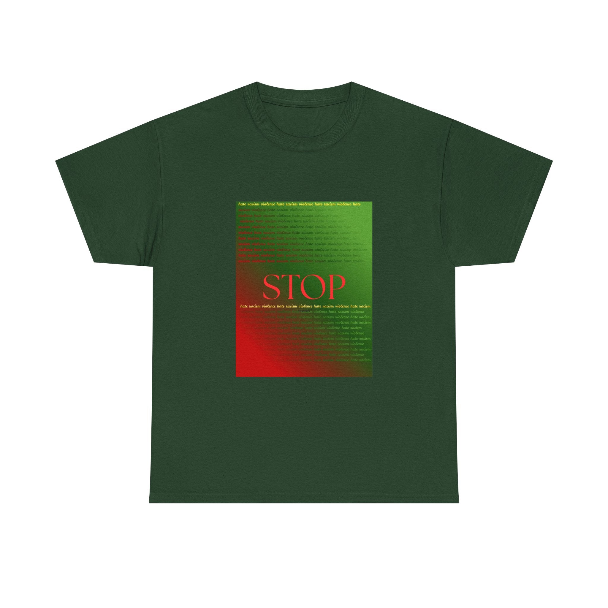 STOP Graphic Tee — Red & Green Gradient Statement T‑Shirt