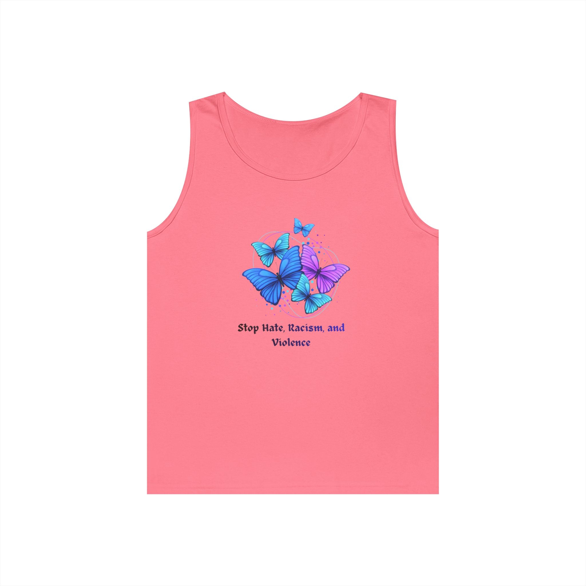 Butterfly Peace Tank Top — "Stop Hate, Racism, and Violence" Graphic Tank