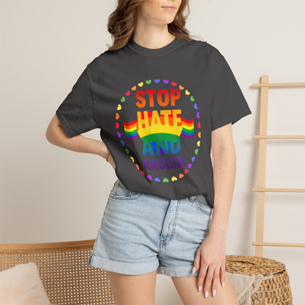 Stop Hate and Racism Rainbow T-Shirt