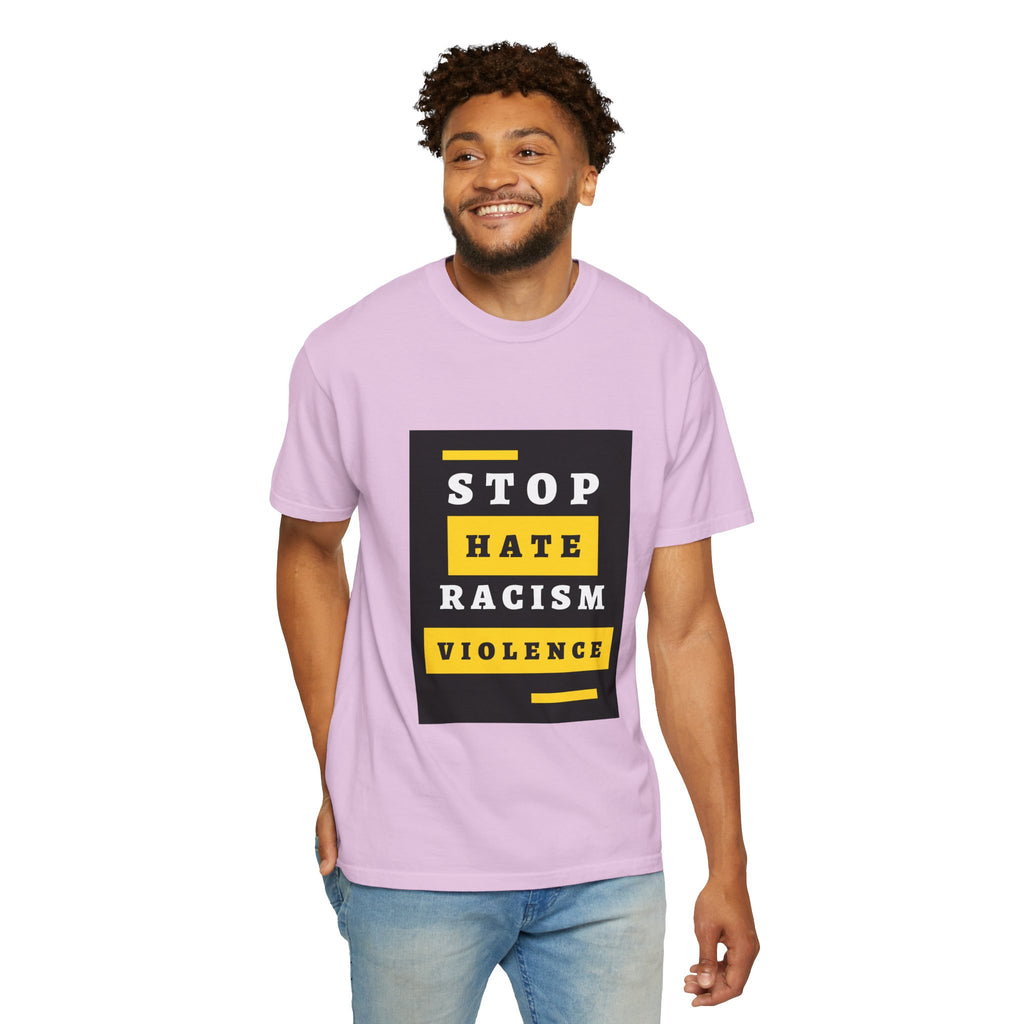 Stop Hate Racism Violence T-Shirt — Anti-Racism Message Tee