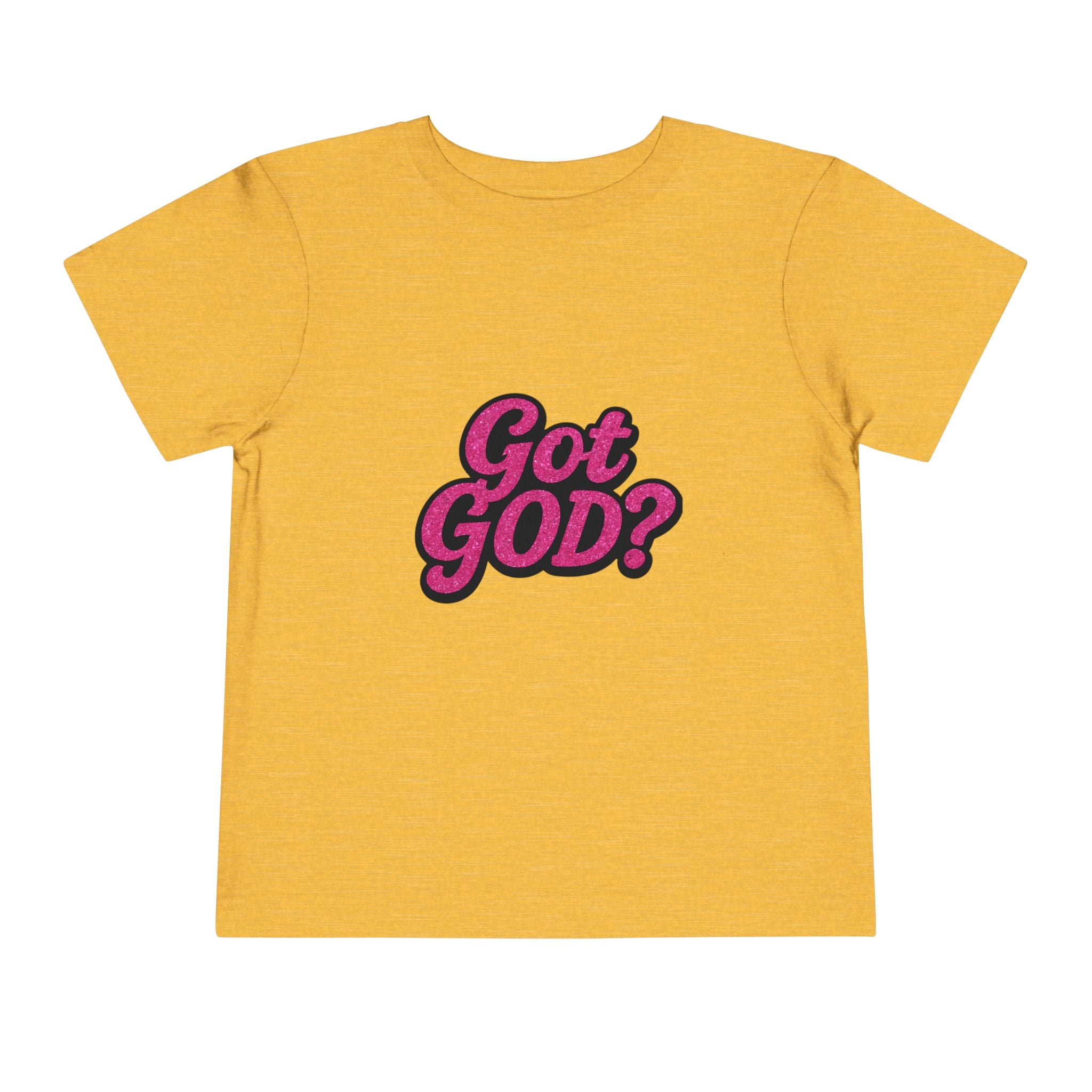 Toddler Tee - "Got GOD?" Pink Retro Christian Graphic Shirt
