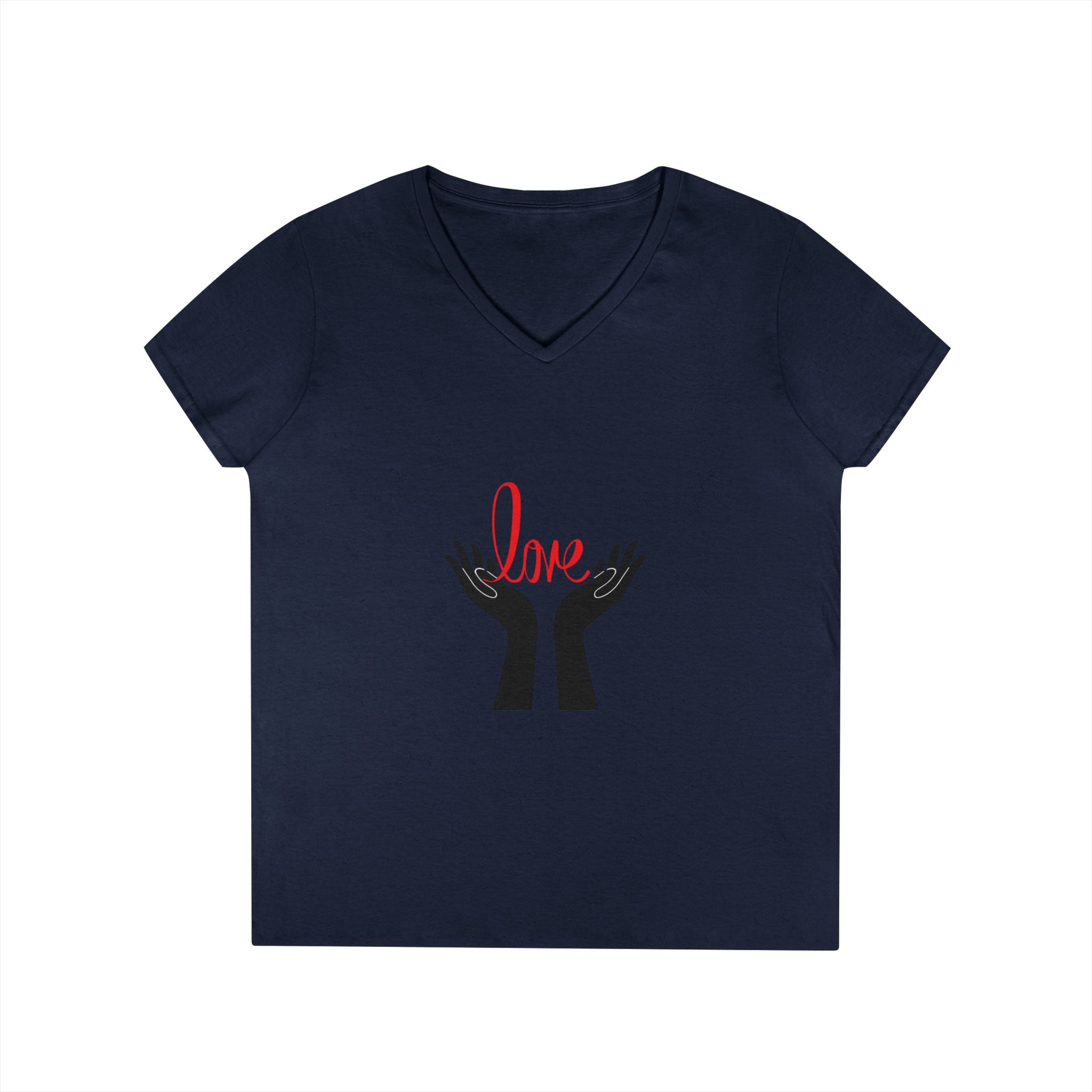 Love Hands V-Neck Tee — Women's Graphic Love T-Shirt