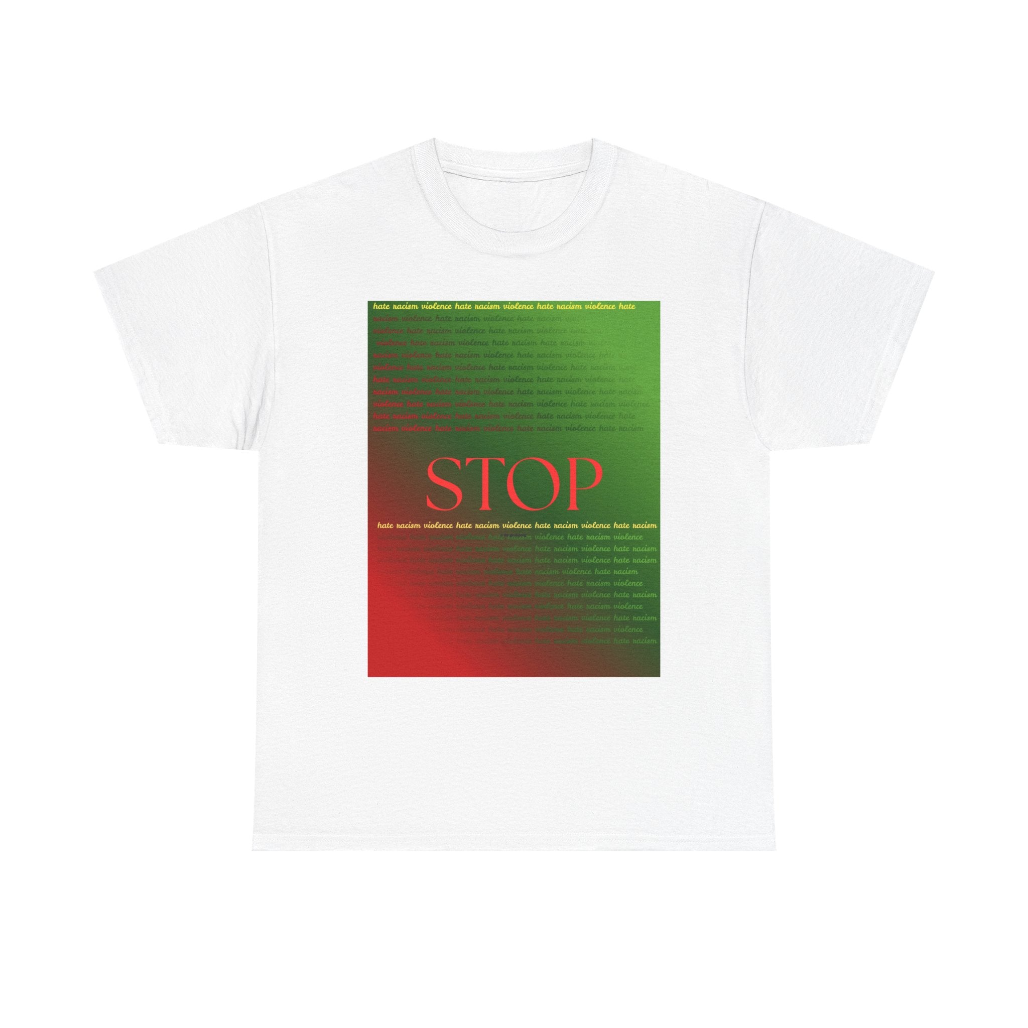 STOP Graphic Tee — Red & Green Gradient Statement T‑Shirt