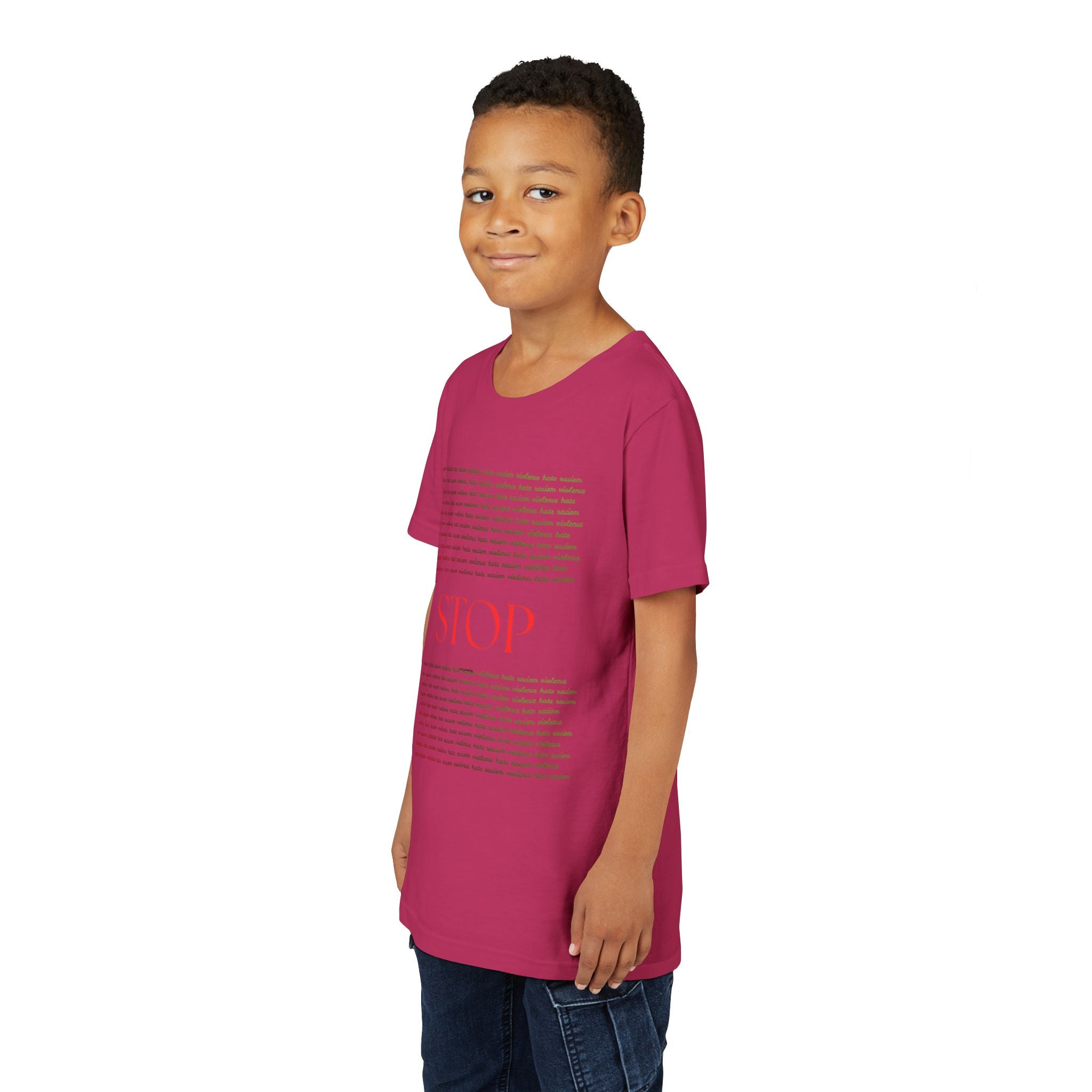 Youth Tee — Bold Yellow 'STOP' Graphic Kids T‑Shirt