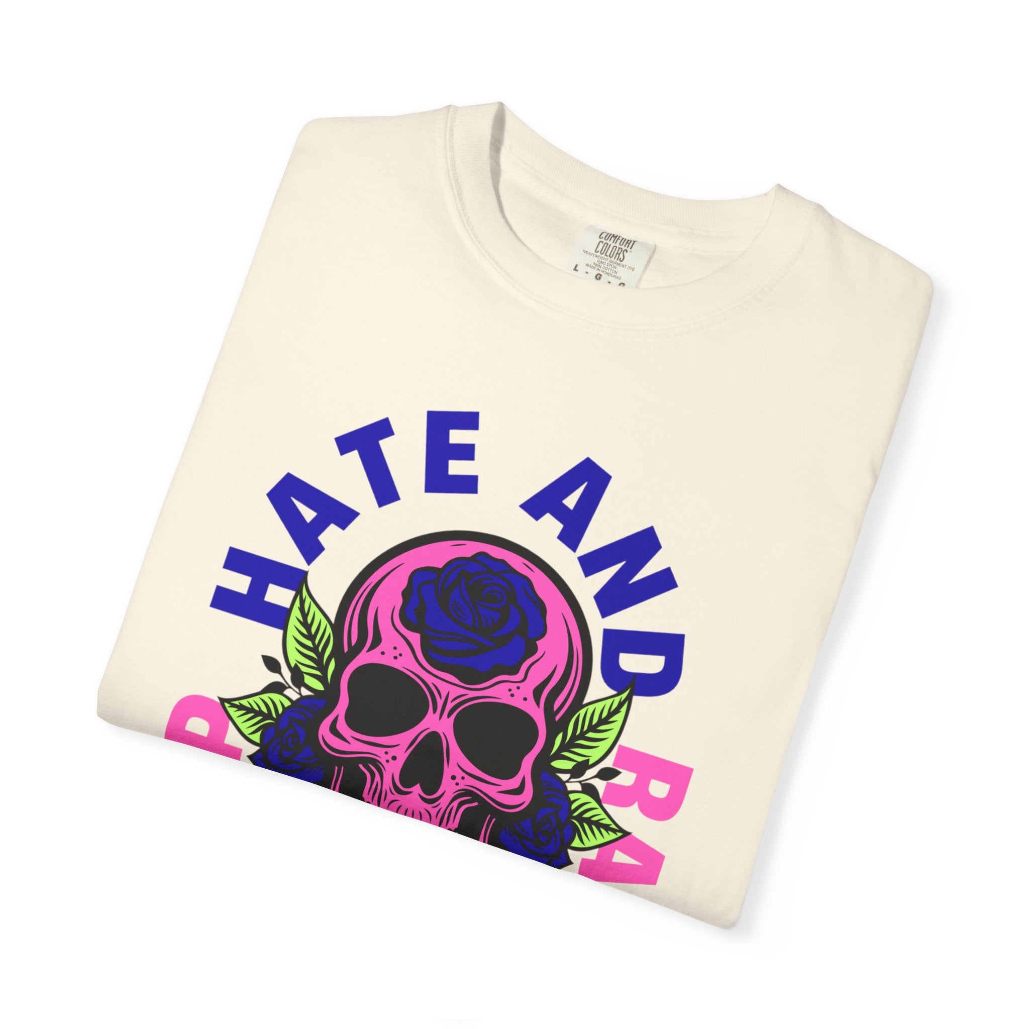 Stop Hate and Racism Skull T-Shirt — Anti-Racism Statement Tee