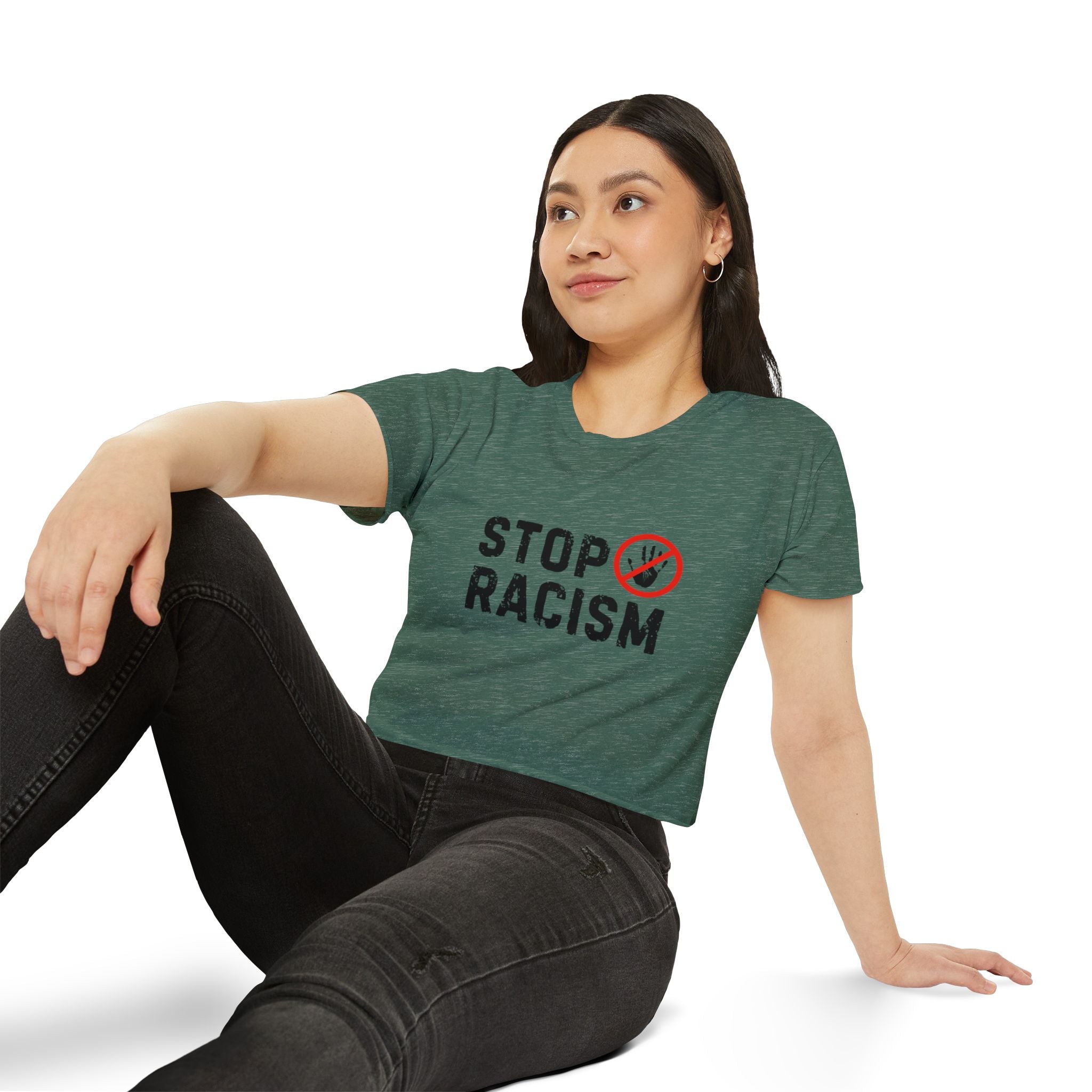 Stop Racism Crop Top — Women's Activist Festival Tee
