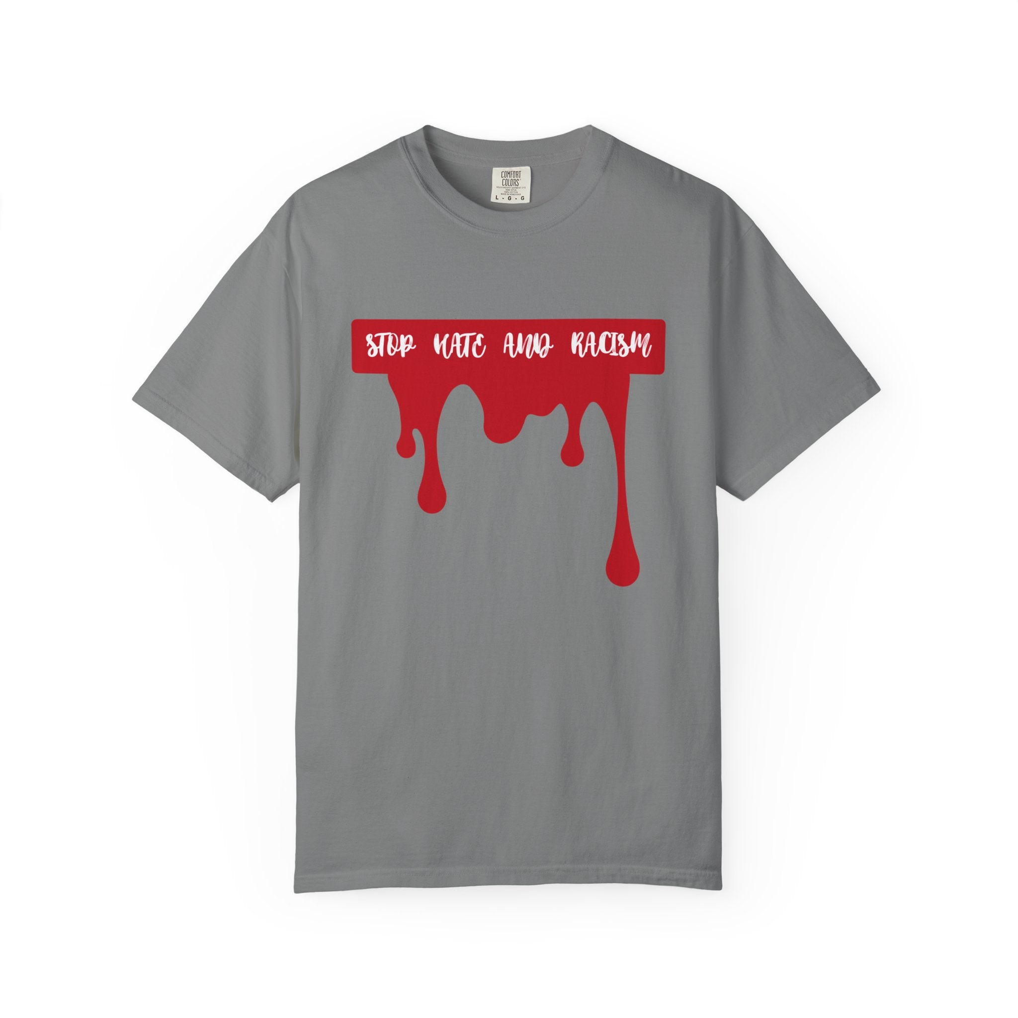 T-Shirt “Stop Hate, End Racism” Dripping Blood Graphic Tee