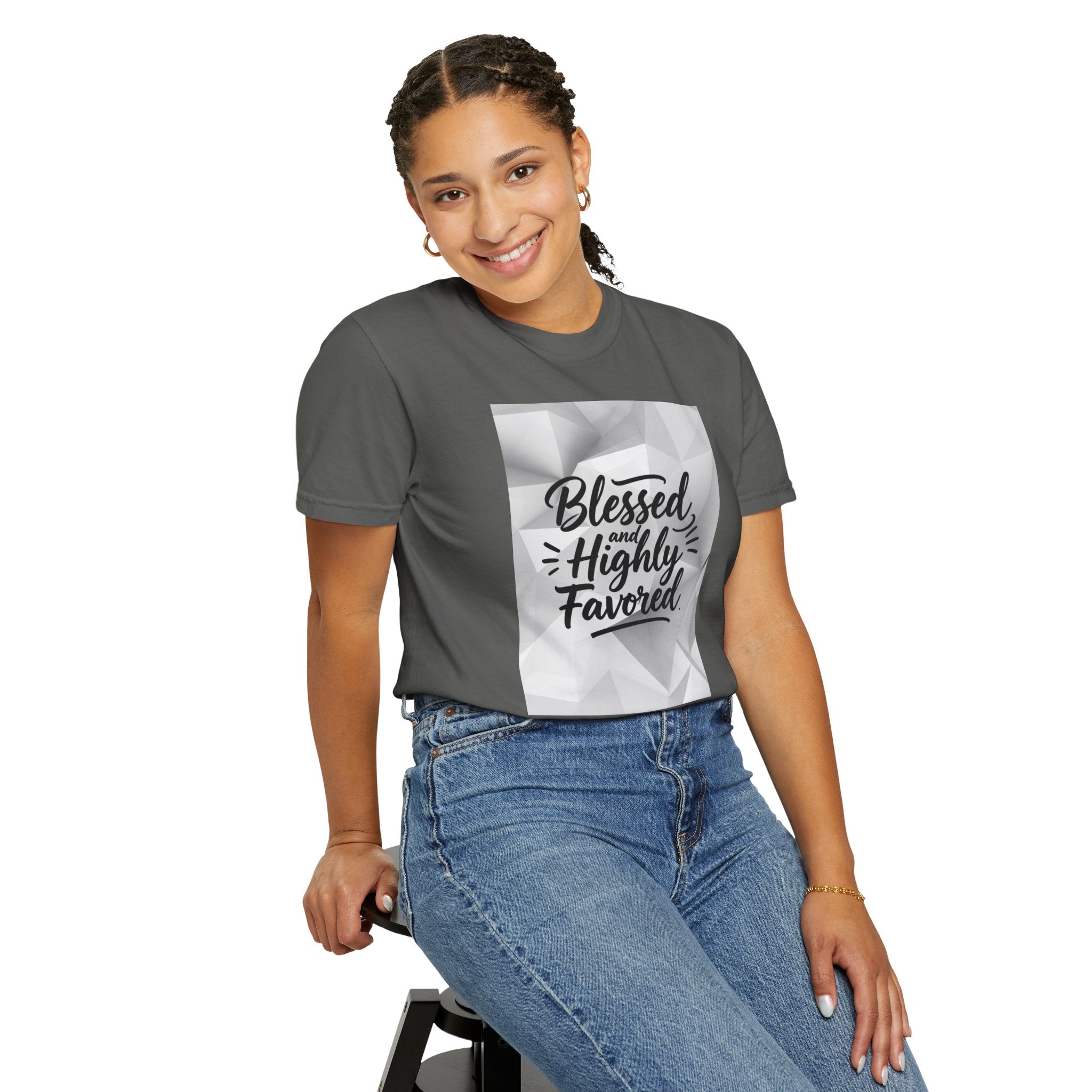 Blessed and Highly Favored T-Shirt — Faith Inspirational Graphic Tee